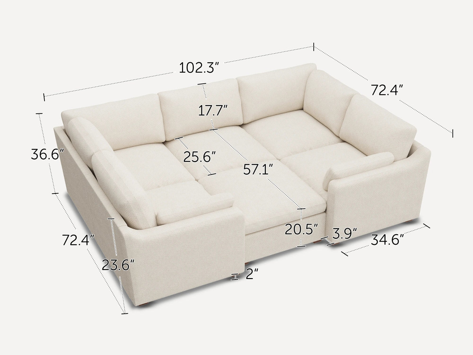 Sleeper Sectional Sofa with Down-Filled Chenille
#Color_Beige