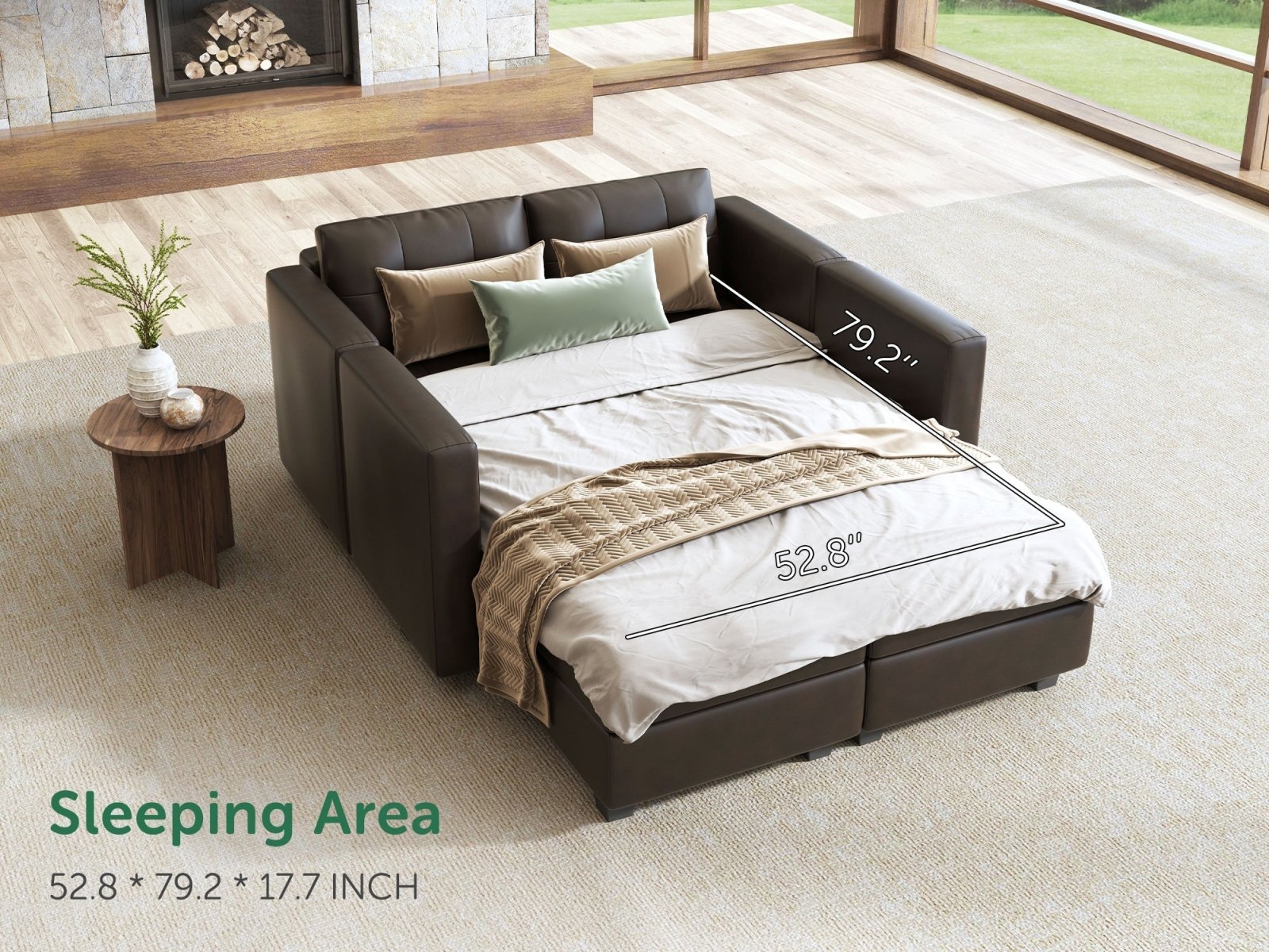 HONBAY 6-Piece Faux Leather Modular Sectional Sofa With Storage Seat