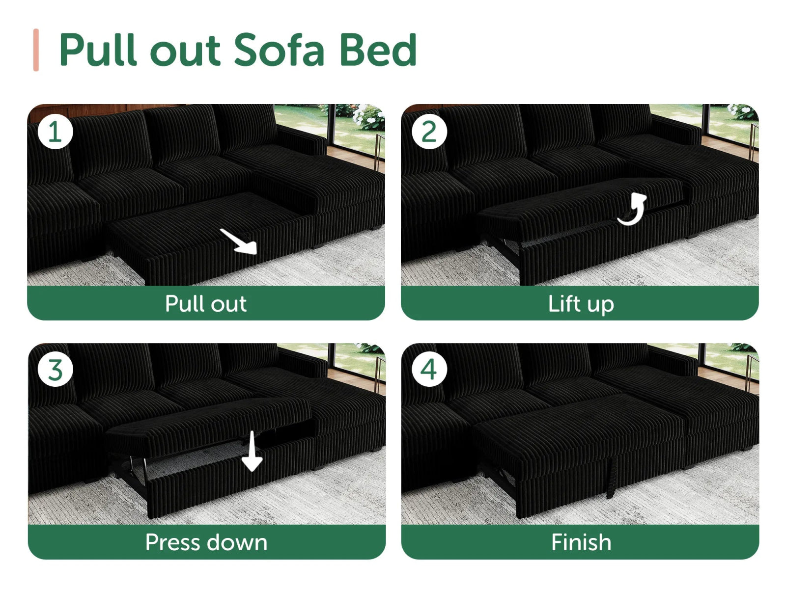 #Color_Wide Corduroy Black