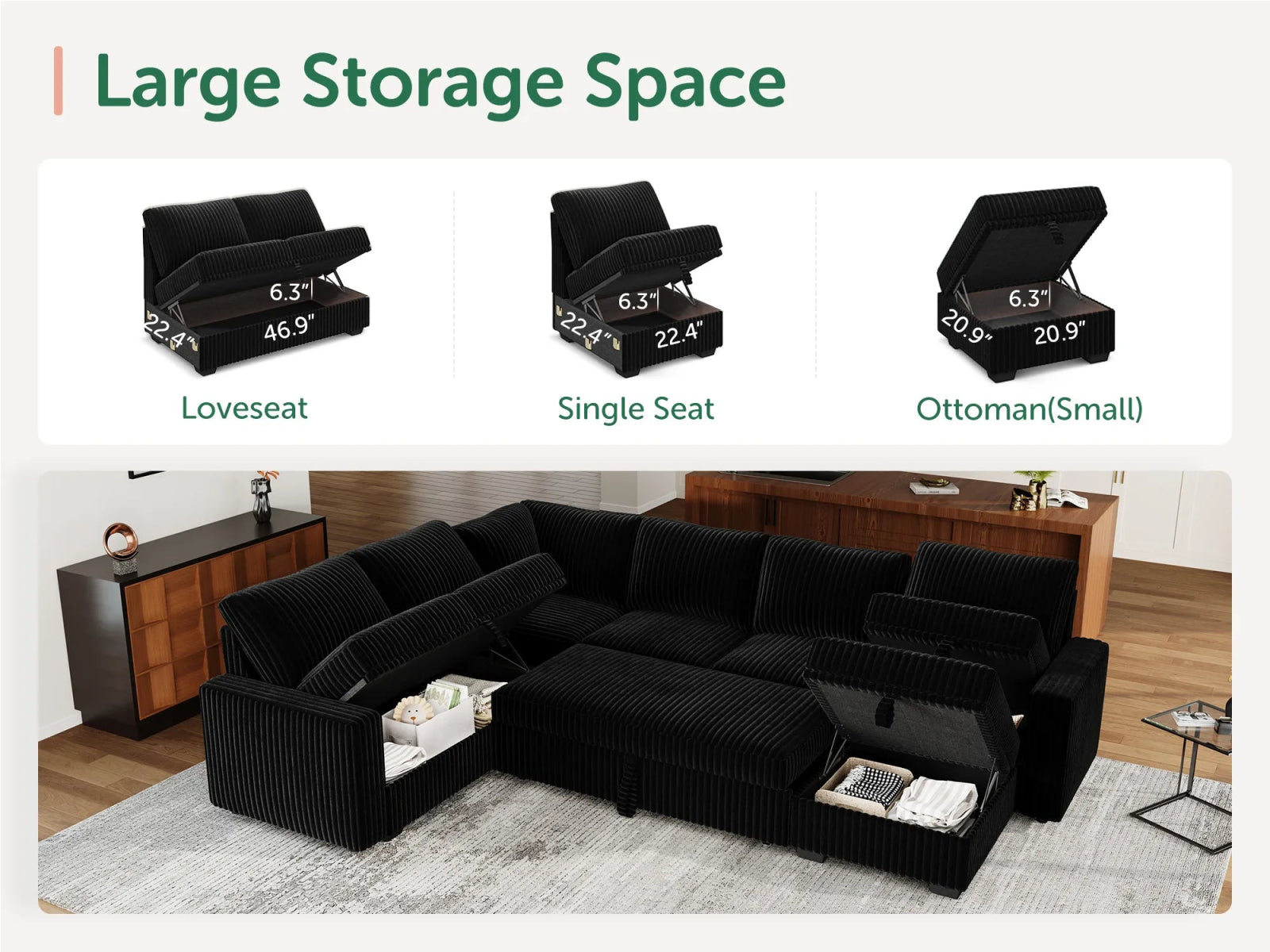 #Color_Wide Corduroy Black