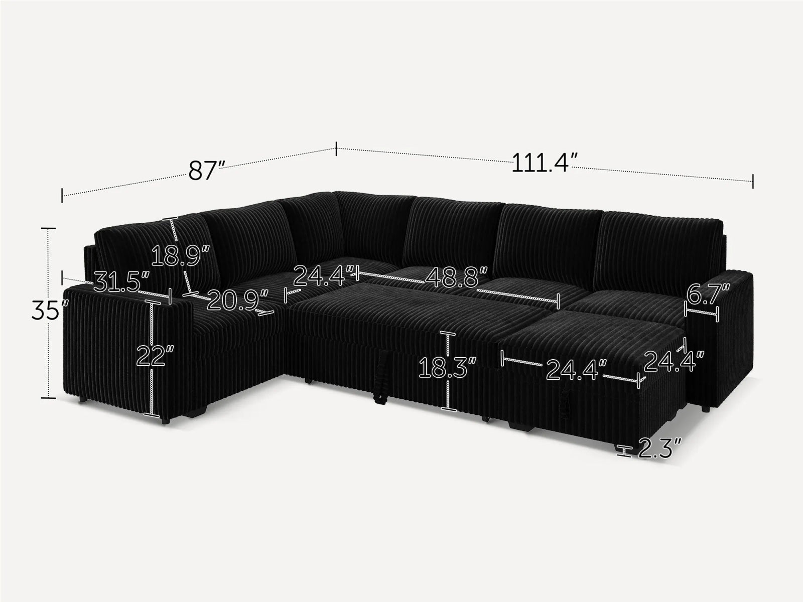 #Color_Wide Corduroy Black