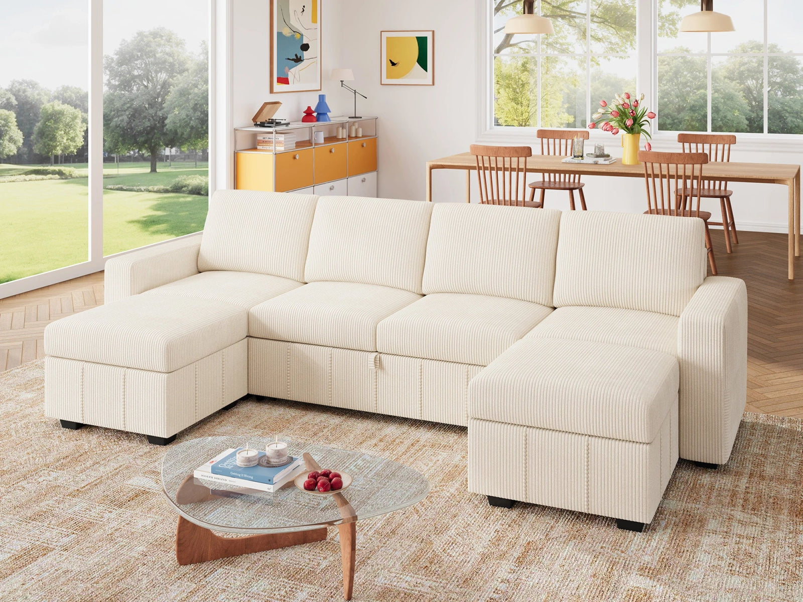 6-Piece Oversized Corduroy Pull-Out Sleeper
Color_Corduroy Beige