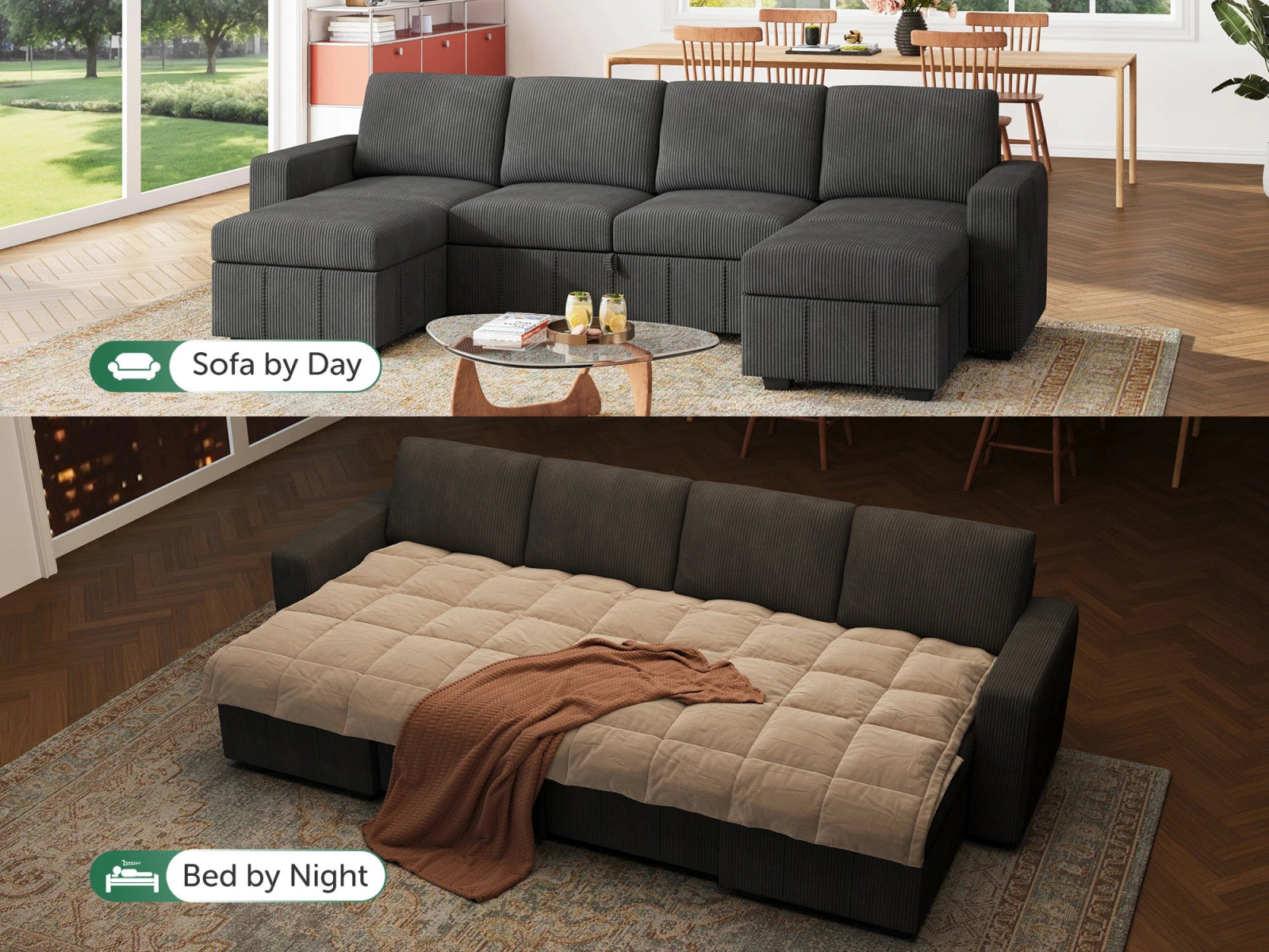 6-Piece Oversized Corduroy Pull-Out Sleeper
Color_Corduroy Grey