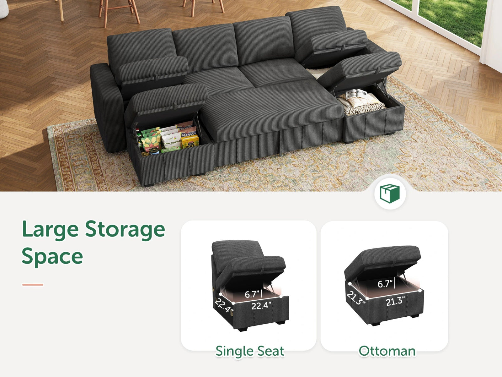 6-Piece Oversized Corduroy Pull-Out Sleeper
Color_Corduroy Grey