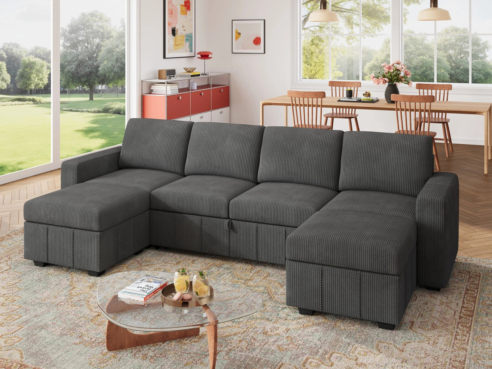 6-Piece Oversized Corduroy Pull-Out Sleeper
Color_Corduroy Grey