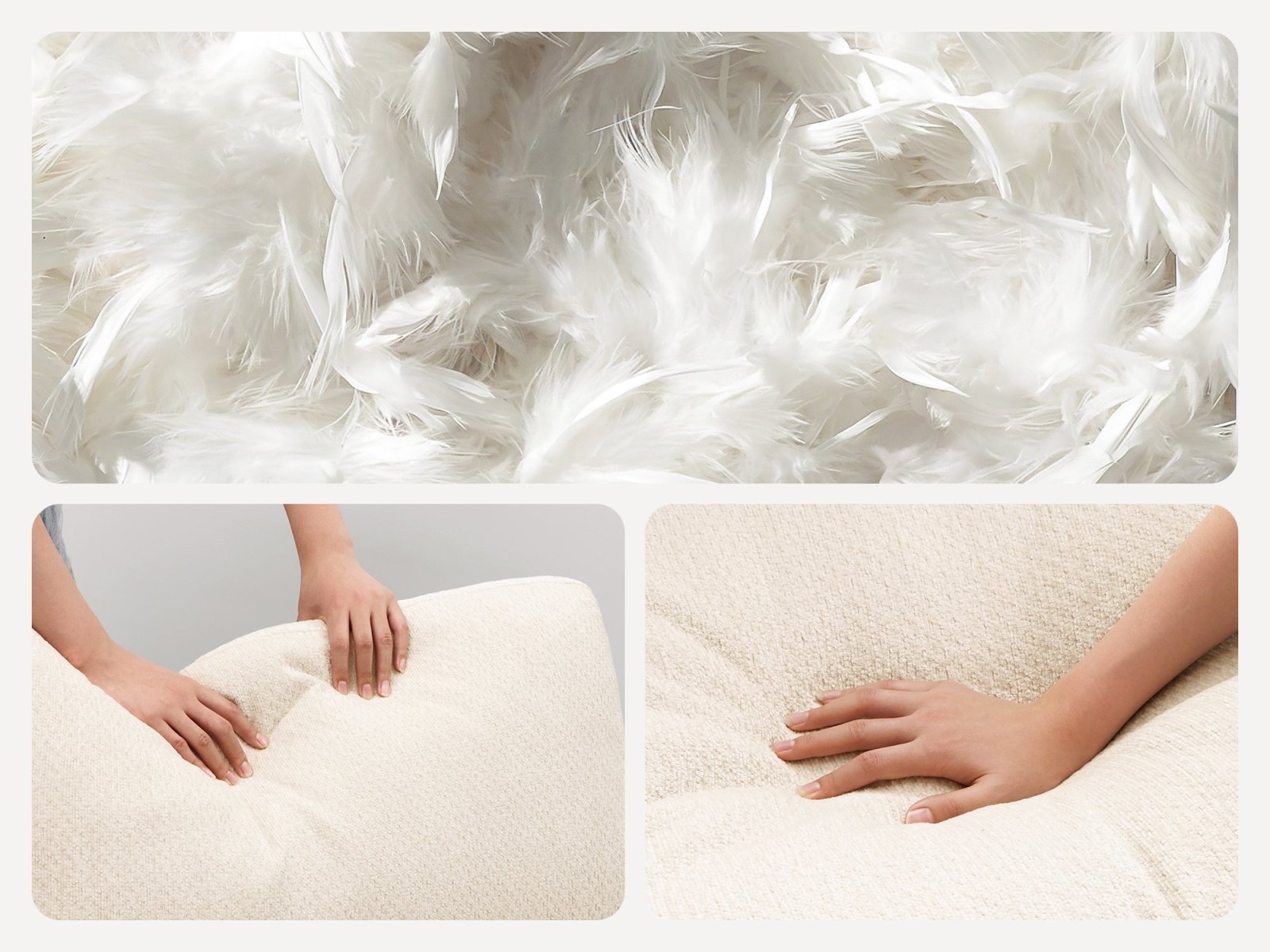 HONBAY 7-Piece Oversized Cloud Down-Filled Chenille Modular U-Shaped Sectional Sofa
#Color_Beige