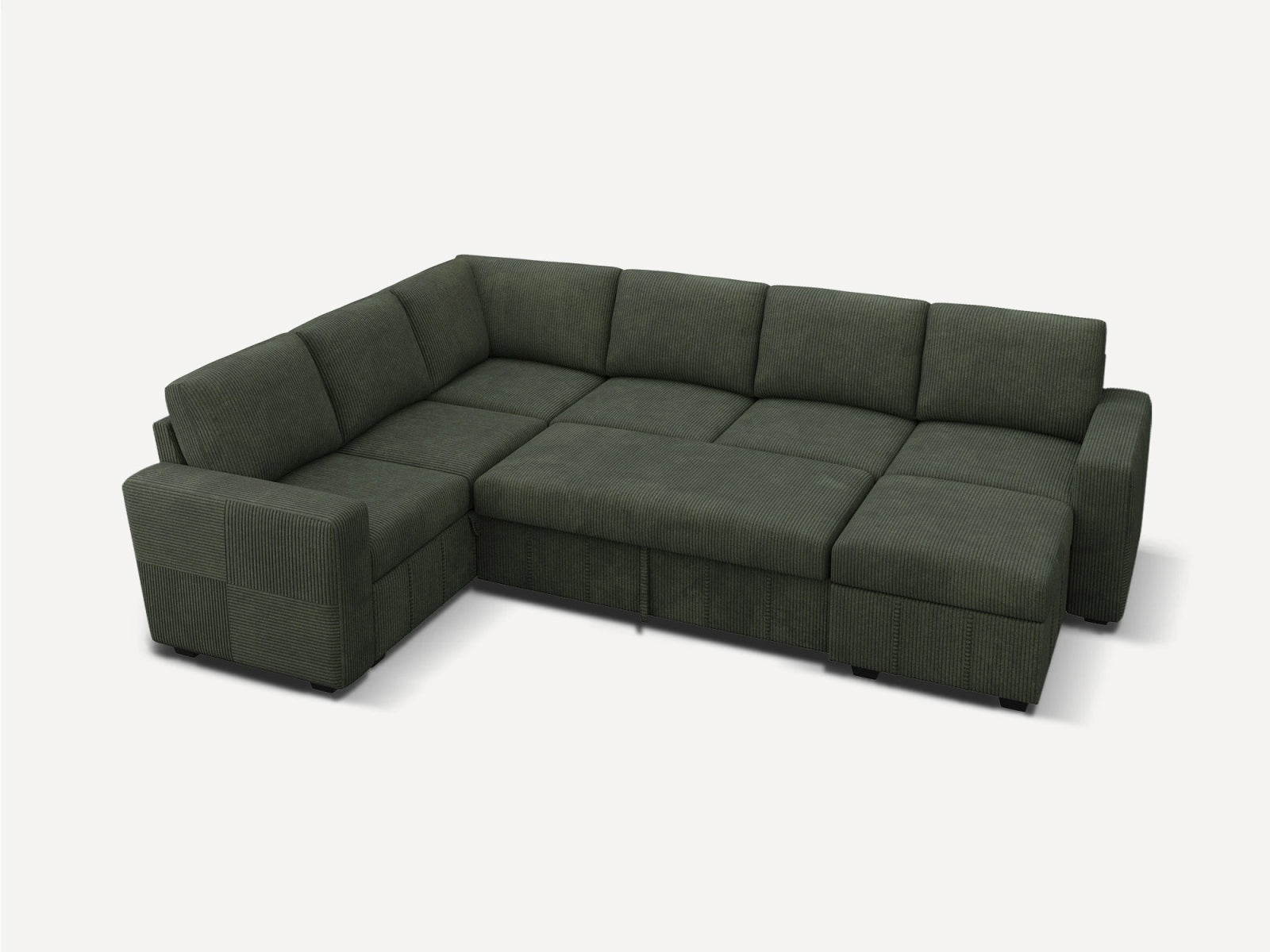 7-Piece Corduroy U-Shaped Sleeper Sectional
#Color_Corduroy Green