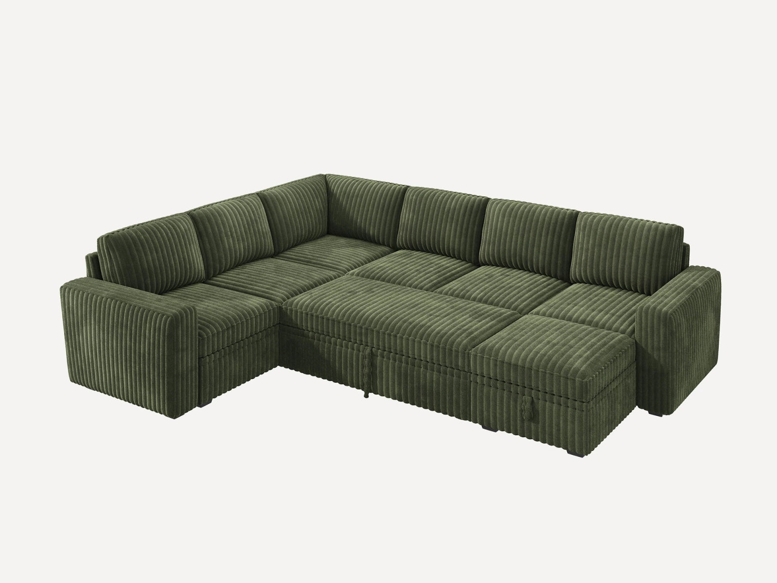 7-Piece Wide Plush Corduroy Modular Sleeper
#Color_Corduroy Green