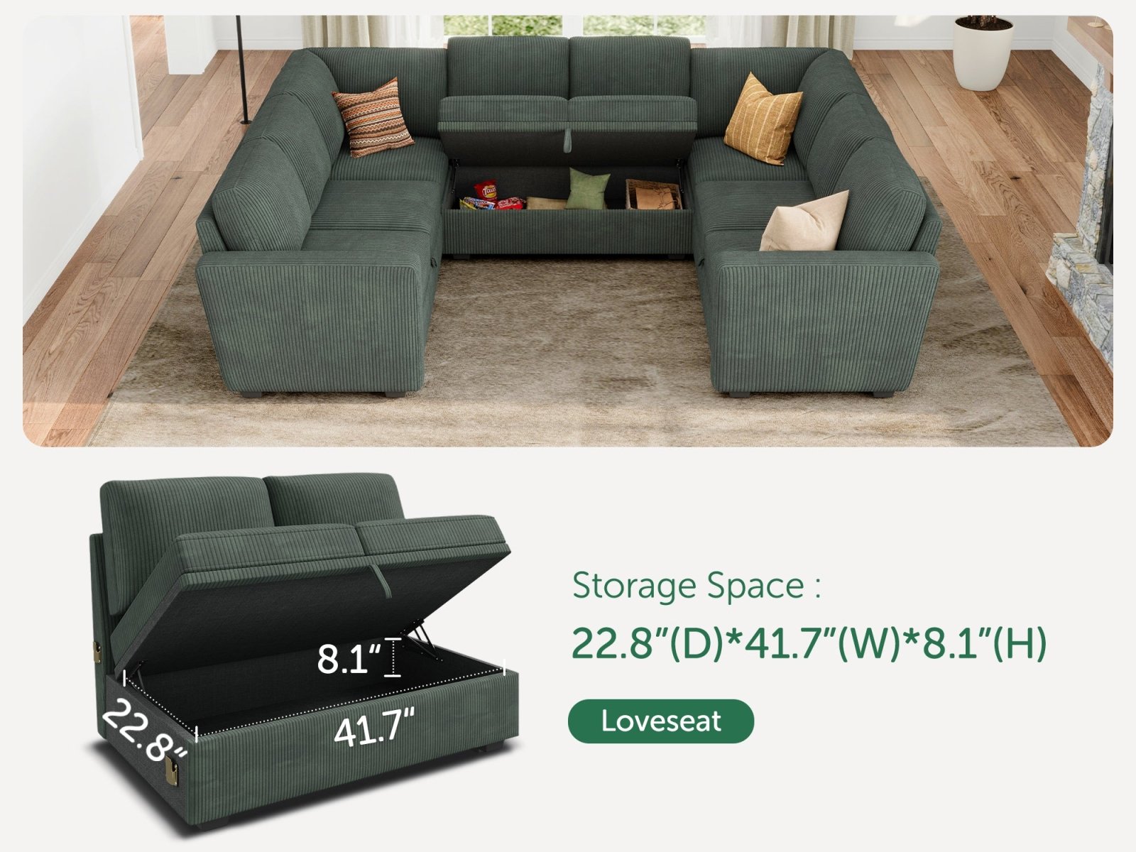 Storage Function
#Color_Corduroy Green