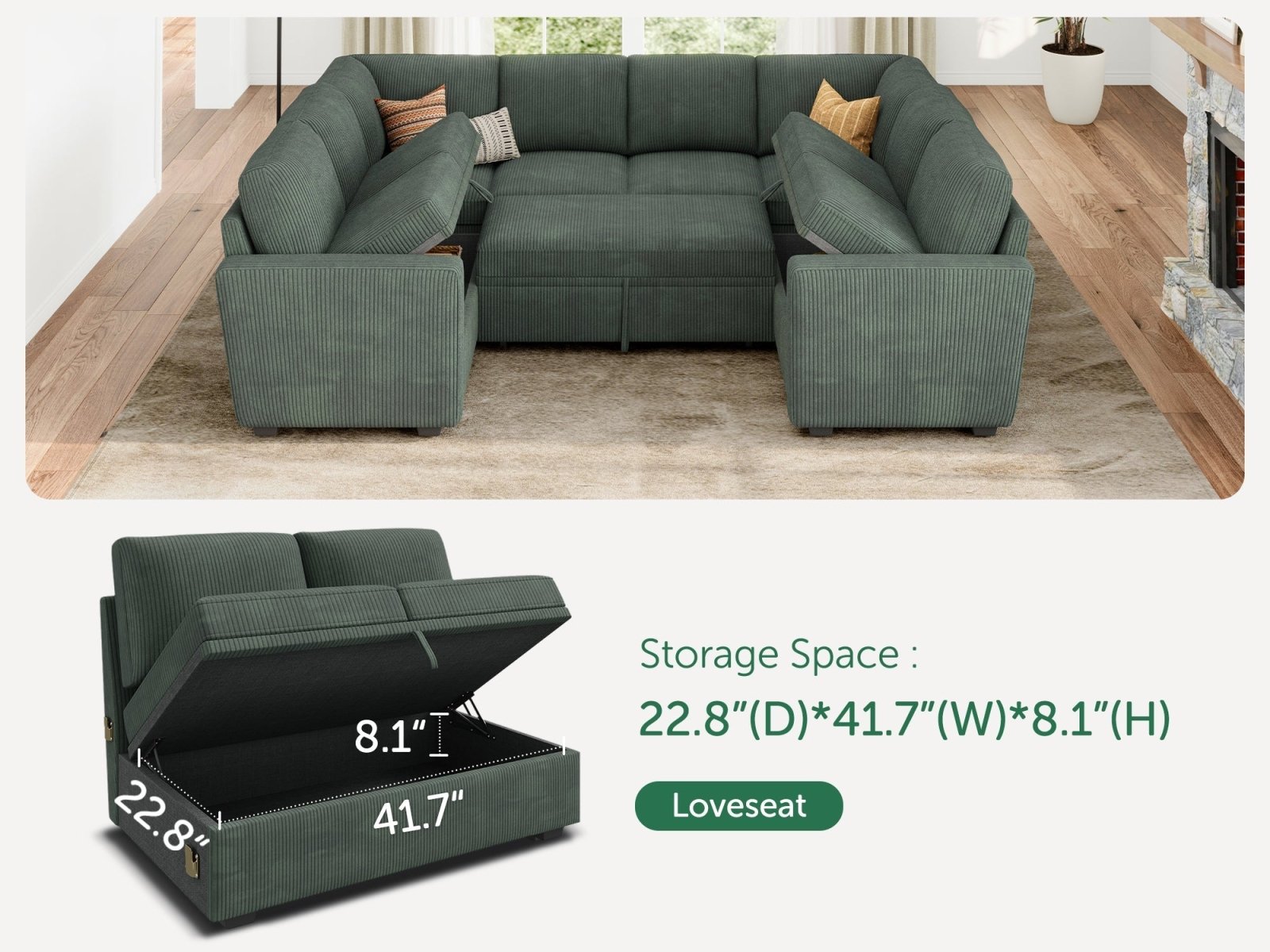 Storage Function
#Color_Corduroy Green