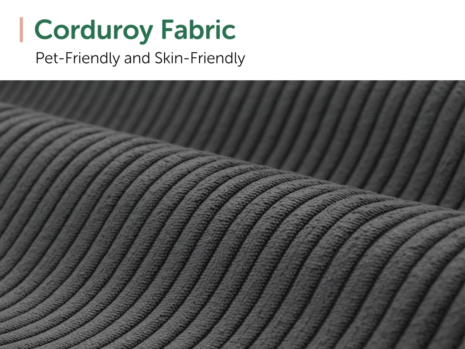 HONBAY 8-Piece Corduroy Modular U-Shaped Sectional Sofa With 2 Hidden Storage Ottoman
#Color_Corduroy Grey