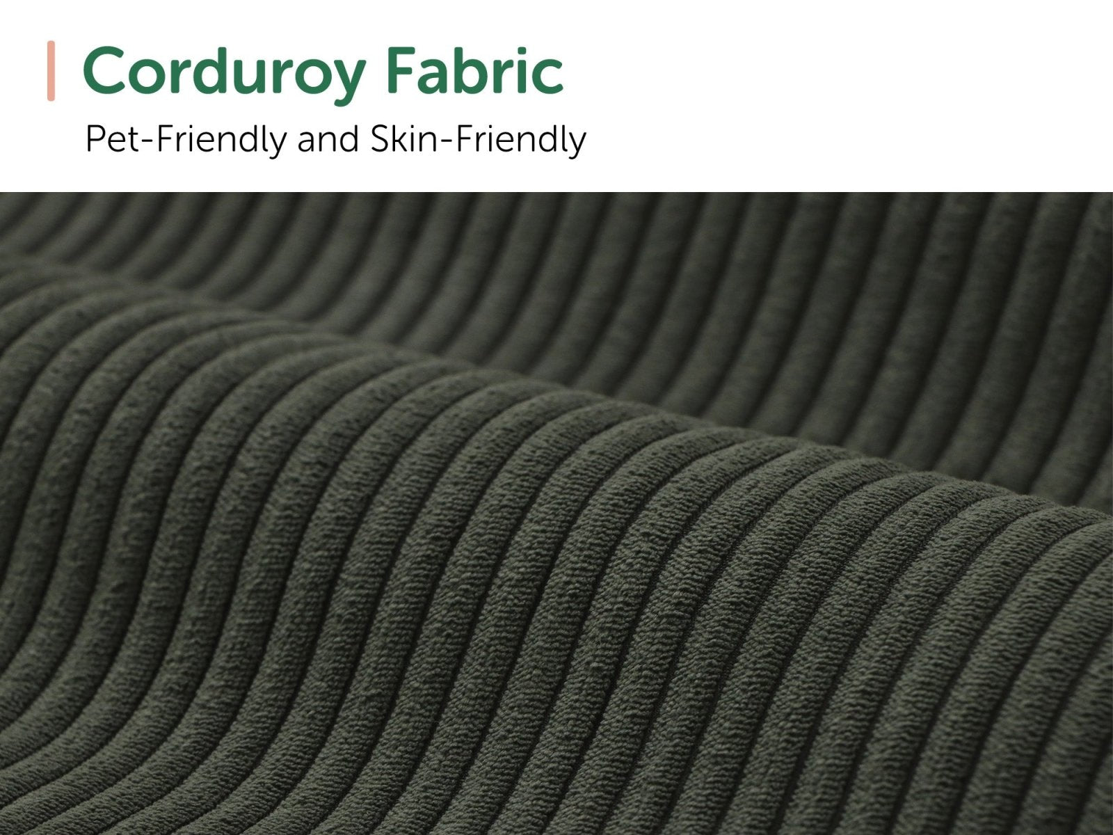 HONBAY 8-Piece Corduroy Modular U-Shaped Sectional Sofa With 2 Hidden Storage Ottoman
#Color_Corduroy Green