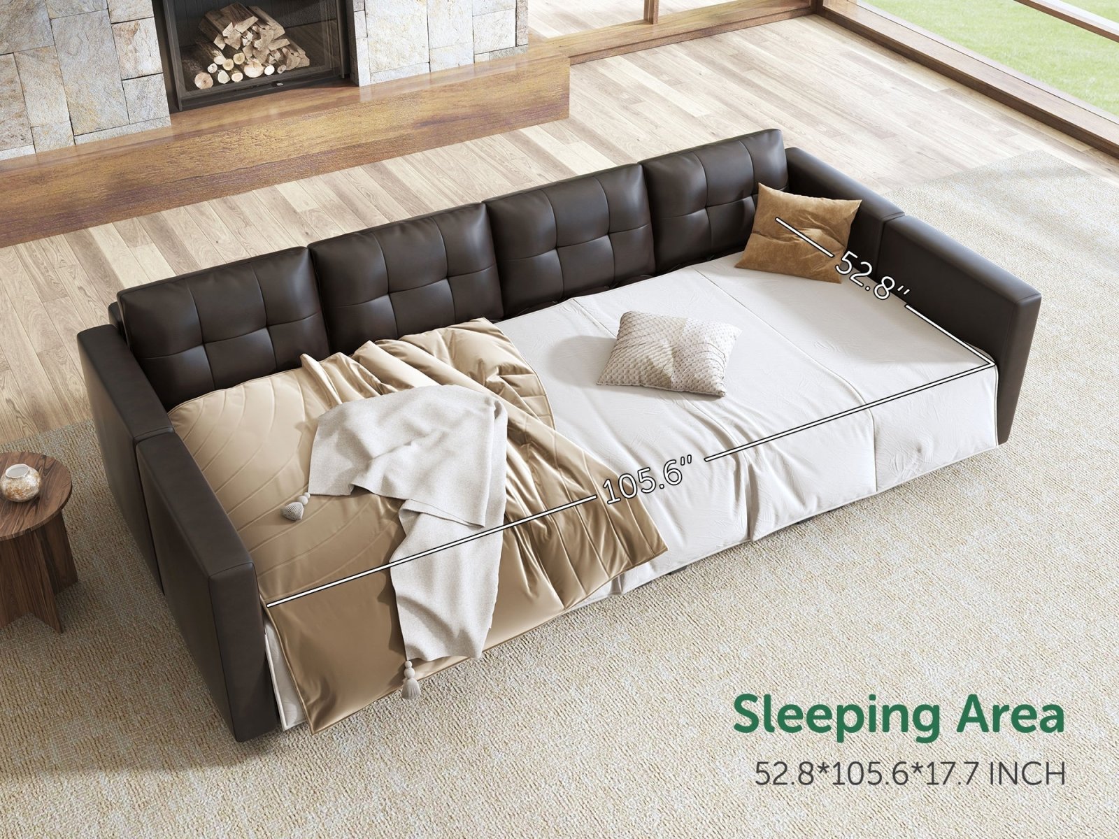 HONBAY 8-Piece Faux Leather Modular Sectional Sofa With Storage Seat