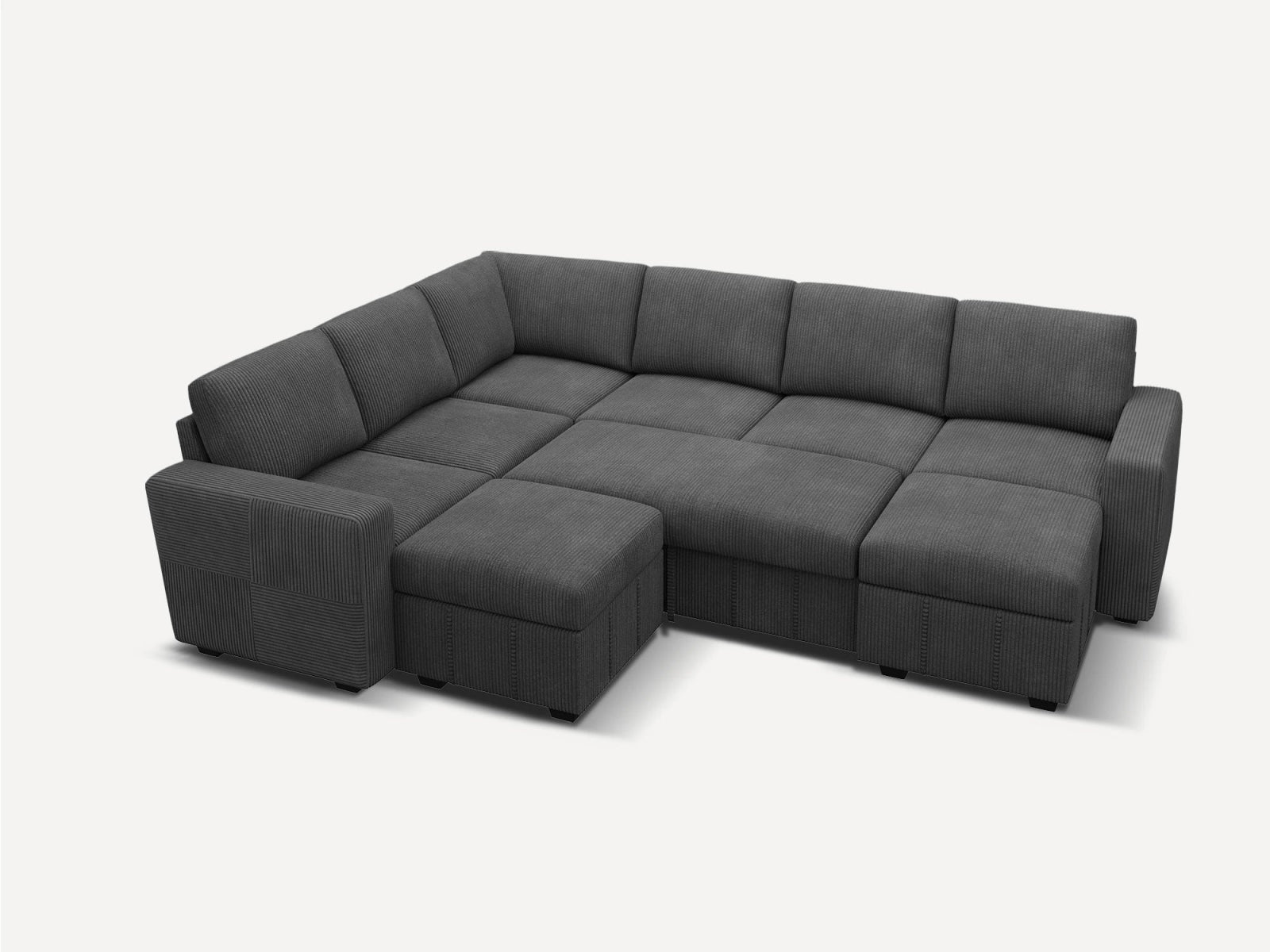 8-Piece Corduroy U-Shaped Sleeper Sectional
#Color_Corduroy Grey