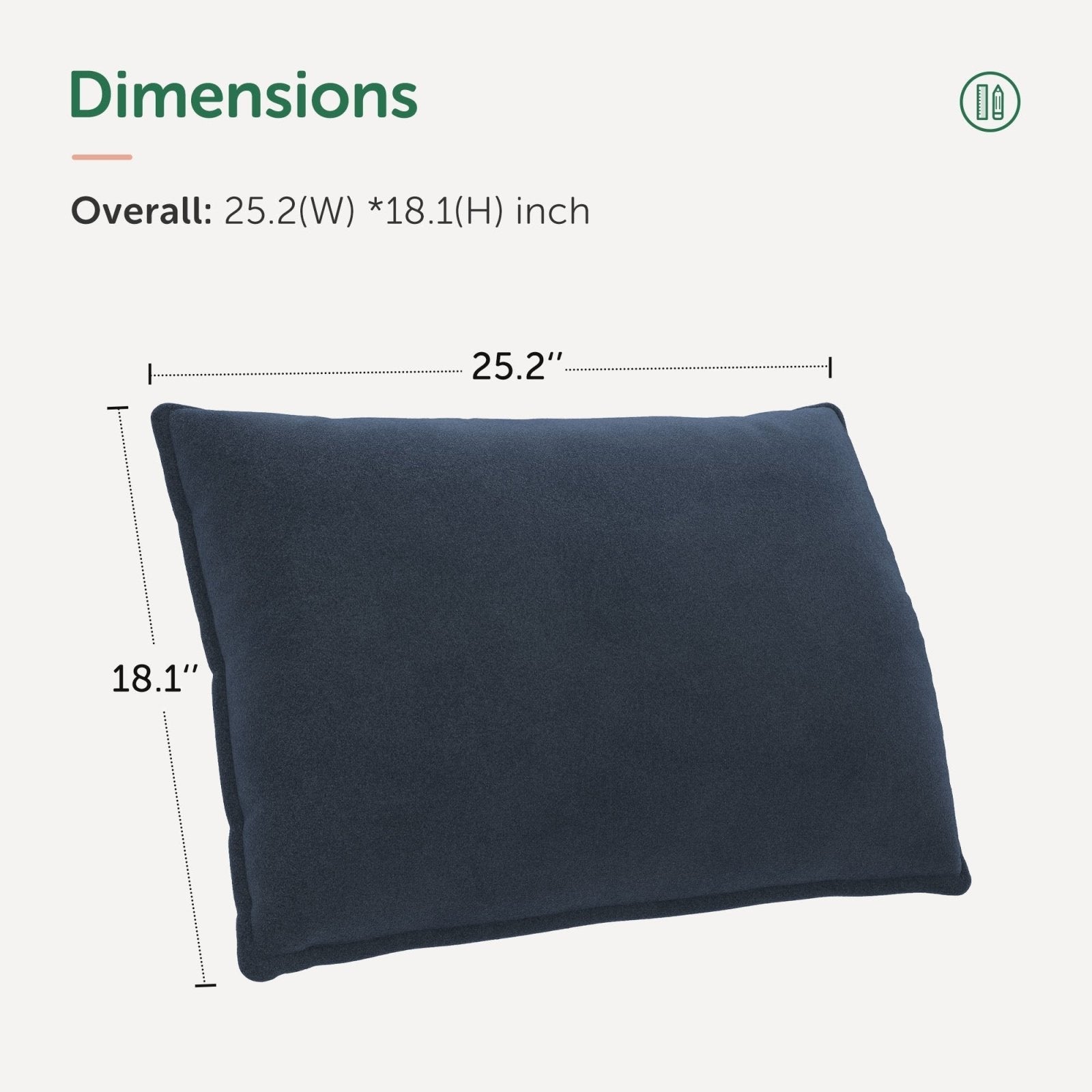 HONBAY Comfy Back Cushion Pillow with Removable Cover for Velvet Modular Sofa
