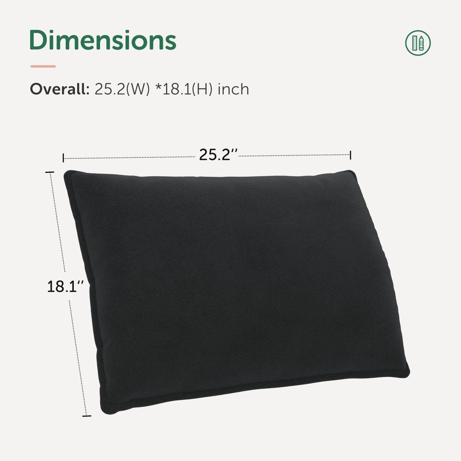 HONBAY Comfy Back Cushion Pillow with Removable Cover for Velvet Modular Sofa