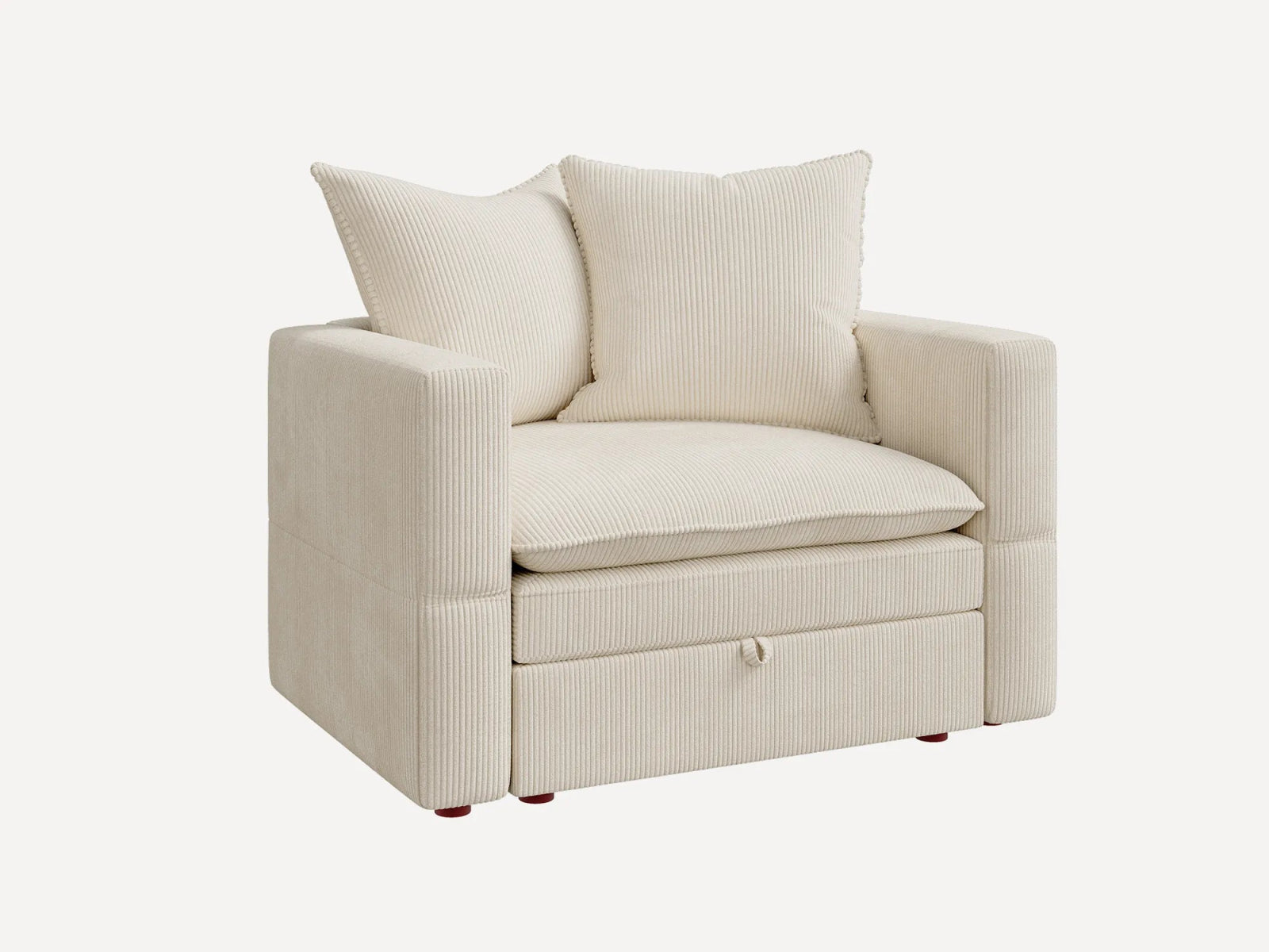 HONBAY Plush Double-Layer Cushion Corduroy Modular Armchair
#Color_Corduroy Beige