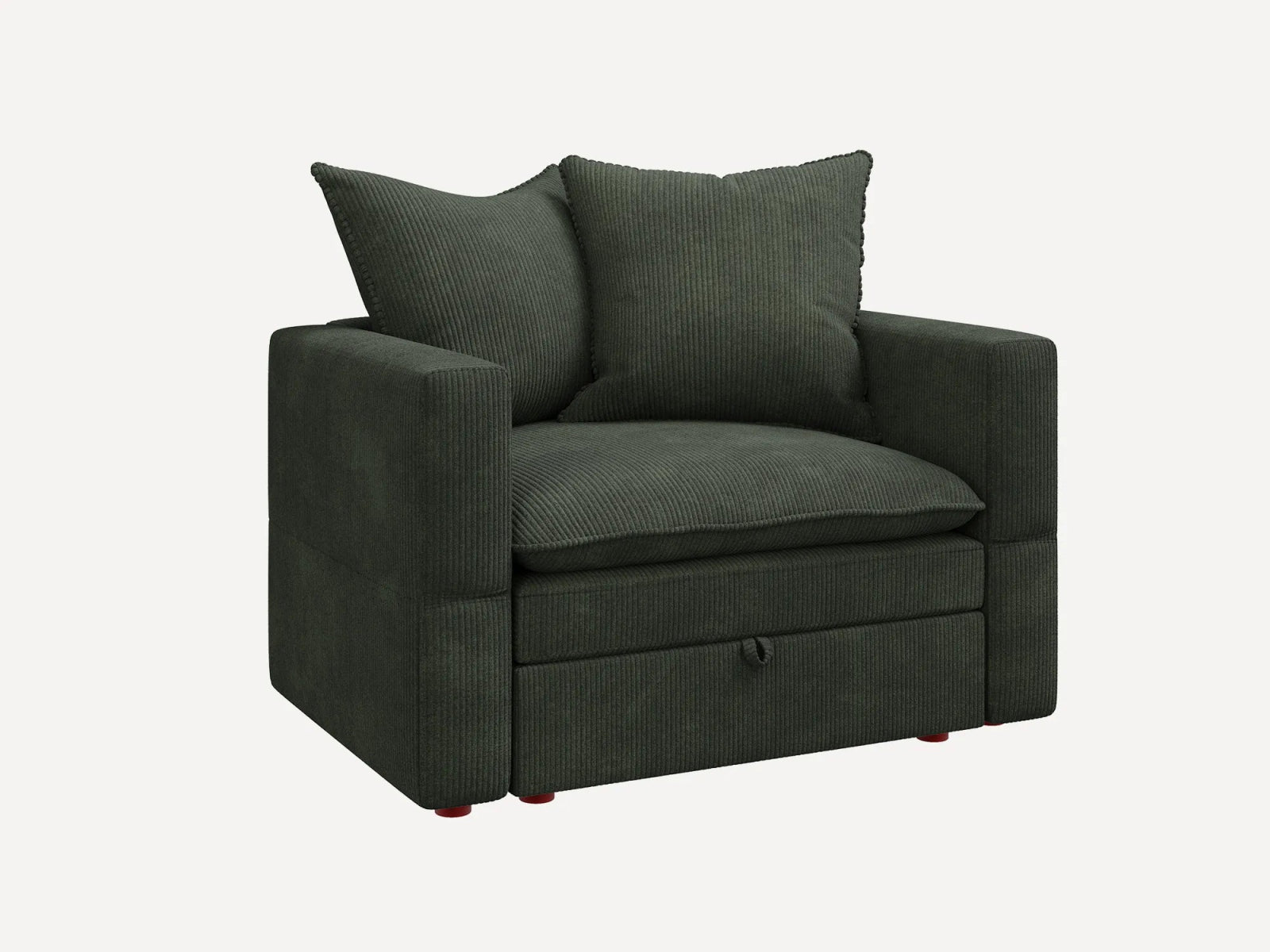 HONBAY Plush Double-Layer Cushion Corduroy Modular Armchair
#Color_Corduroy Green