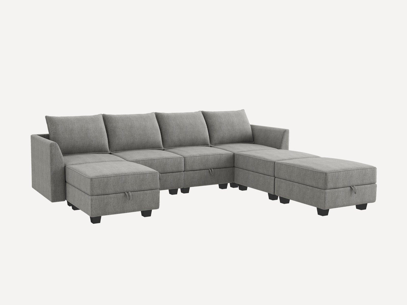 HONBAY Polyester Modular Sectional Sofa With Storage Seat