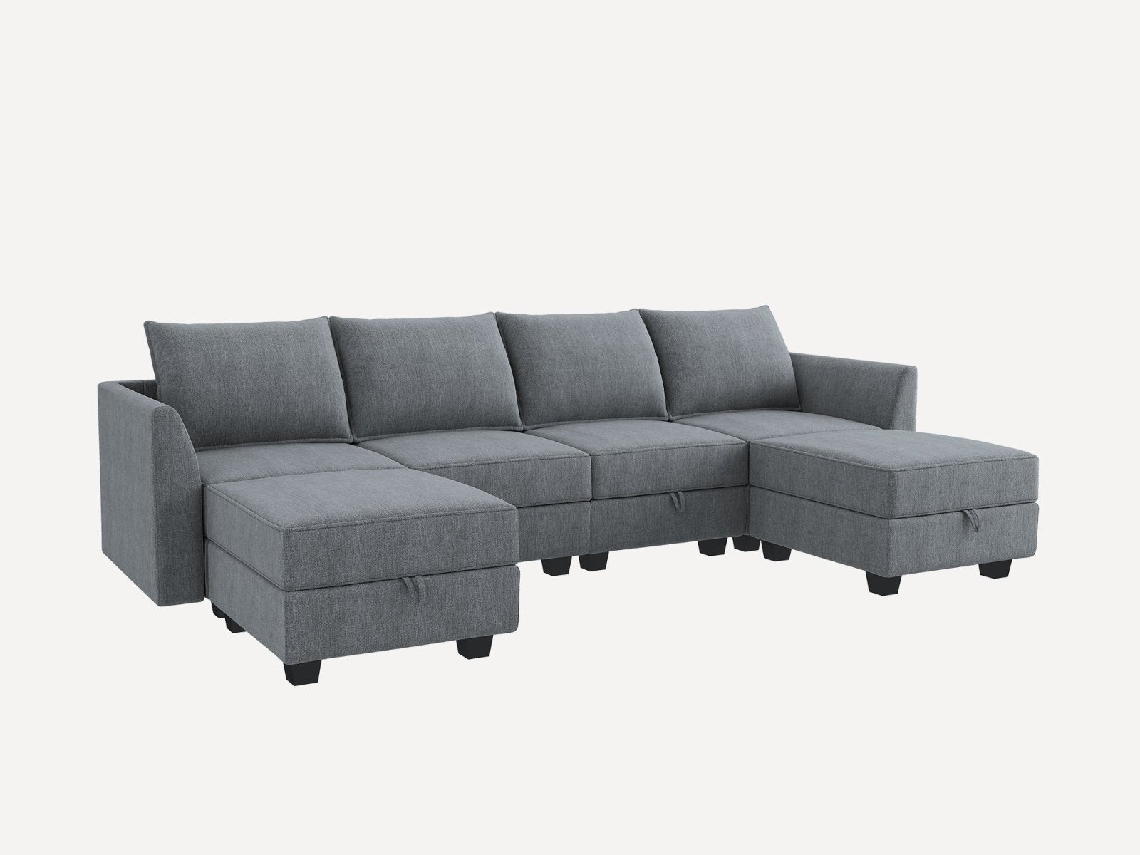 HONBAY Polyester Modular Sectional Sofa With Storage Seat