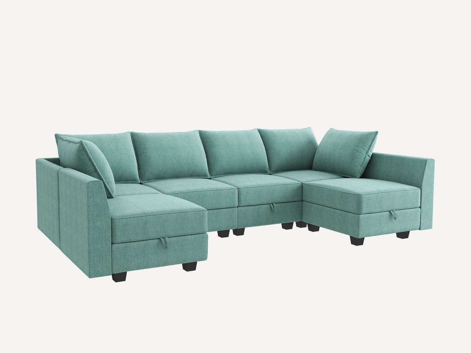 HONBAY Polyester Modular Sectional Sofa With Storage Seat