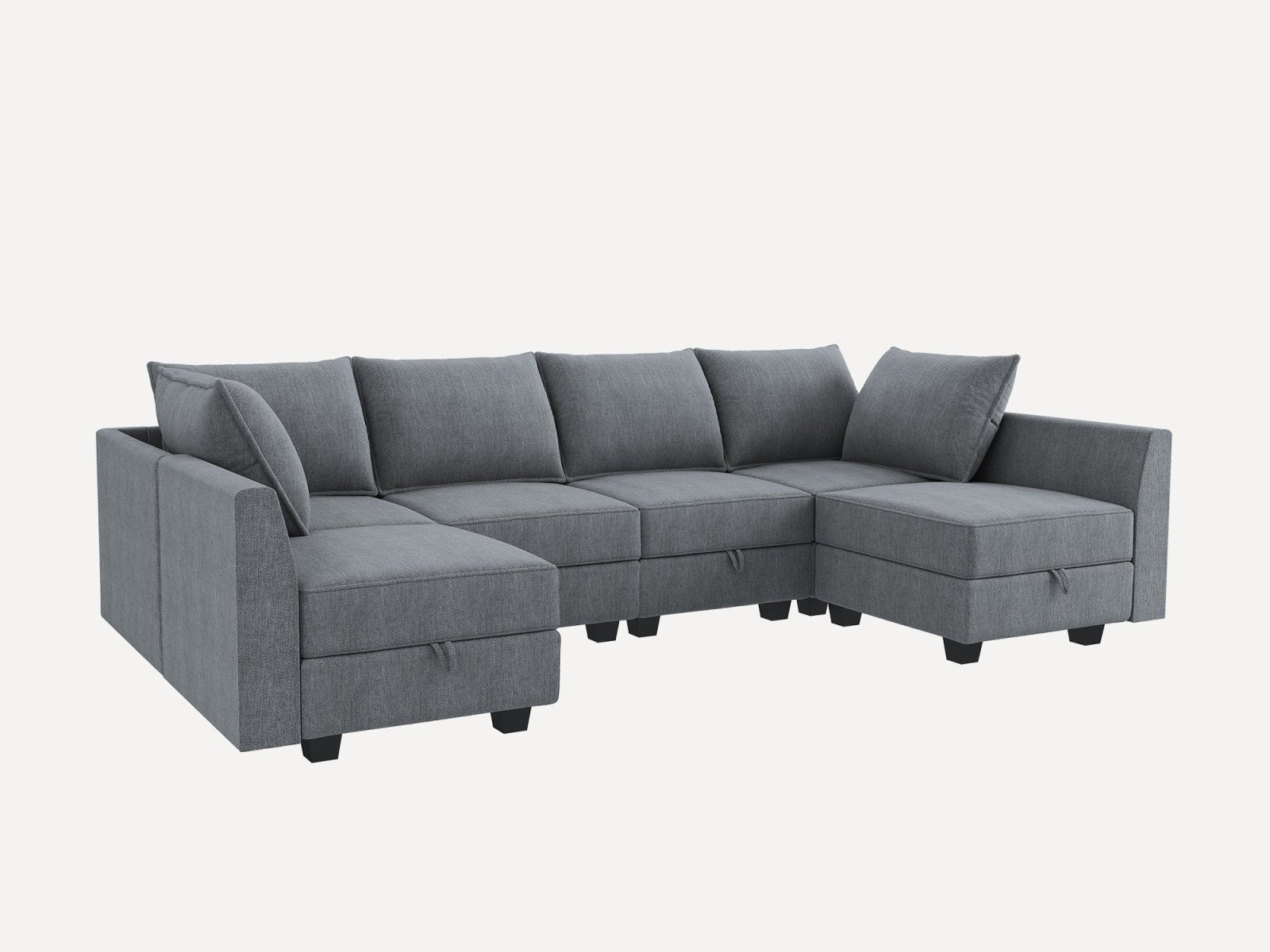 HONBAY Polyester Modular Sectional Sofa With Storage Seat