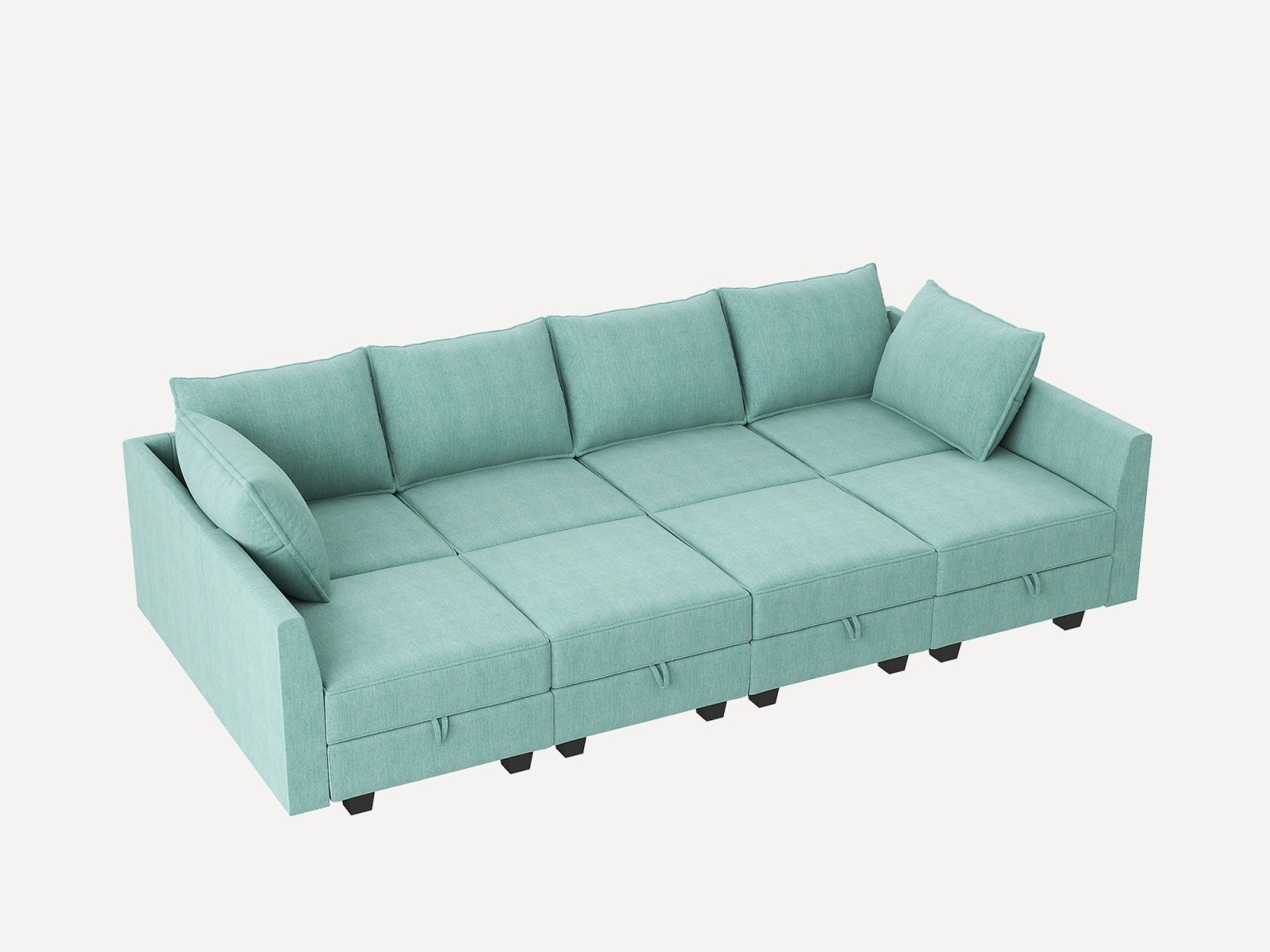 HONBAY Polyester Modular Sleeper Sectional Sofa With Storage Seat