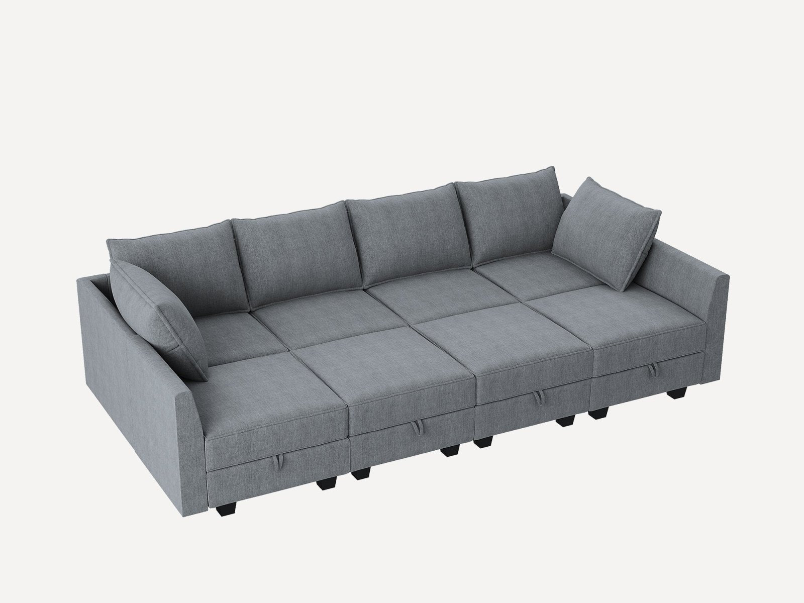 HONBAY Polyester Modular Sleeper Sectional Sofa With Storage Seat