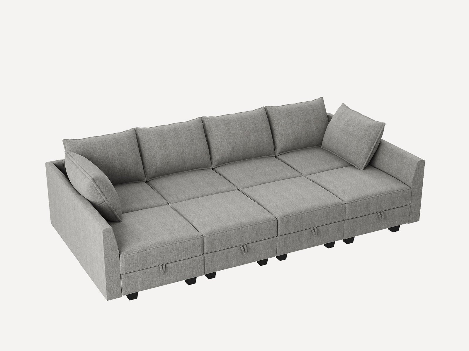 HONBAY Polyester Modular Sleeper Sectional Sofa With Storage Seat