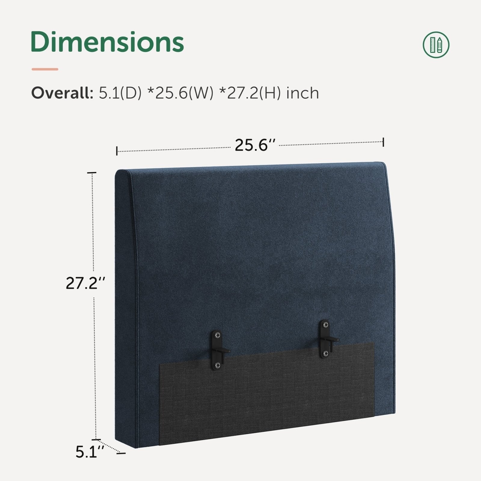 Classic Removable Backrest Frame with 2 Connectors for Velvet (not included pillows)