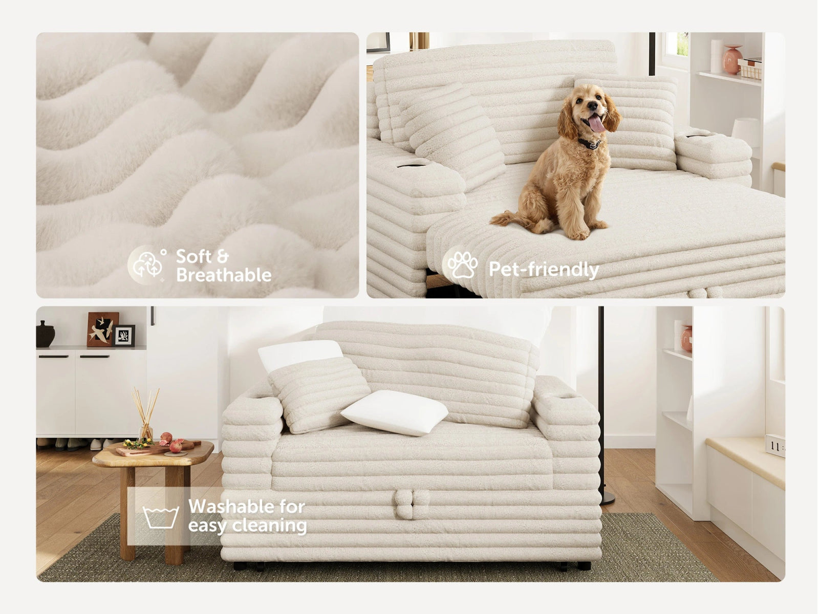 #Color_Faux Rabbit Fur Beige