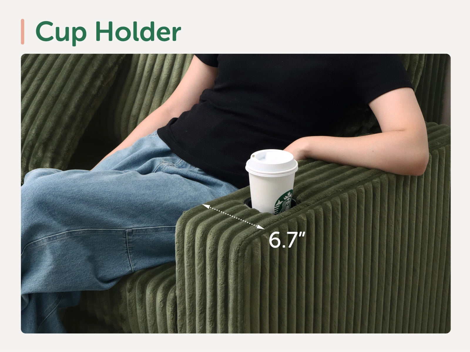 Wide Plush Corduroy Pull-out Sleeper Loveseat
#Color_Corduroy Green