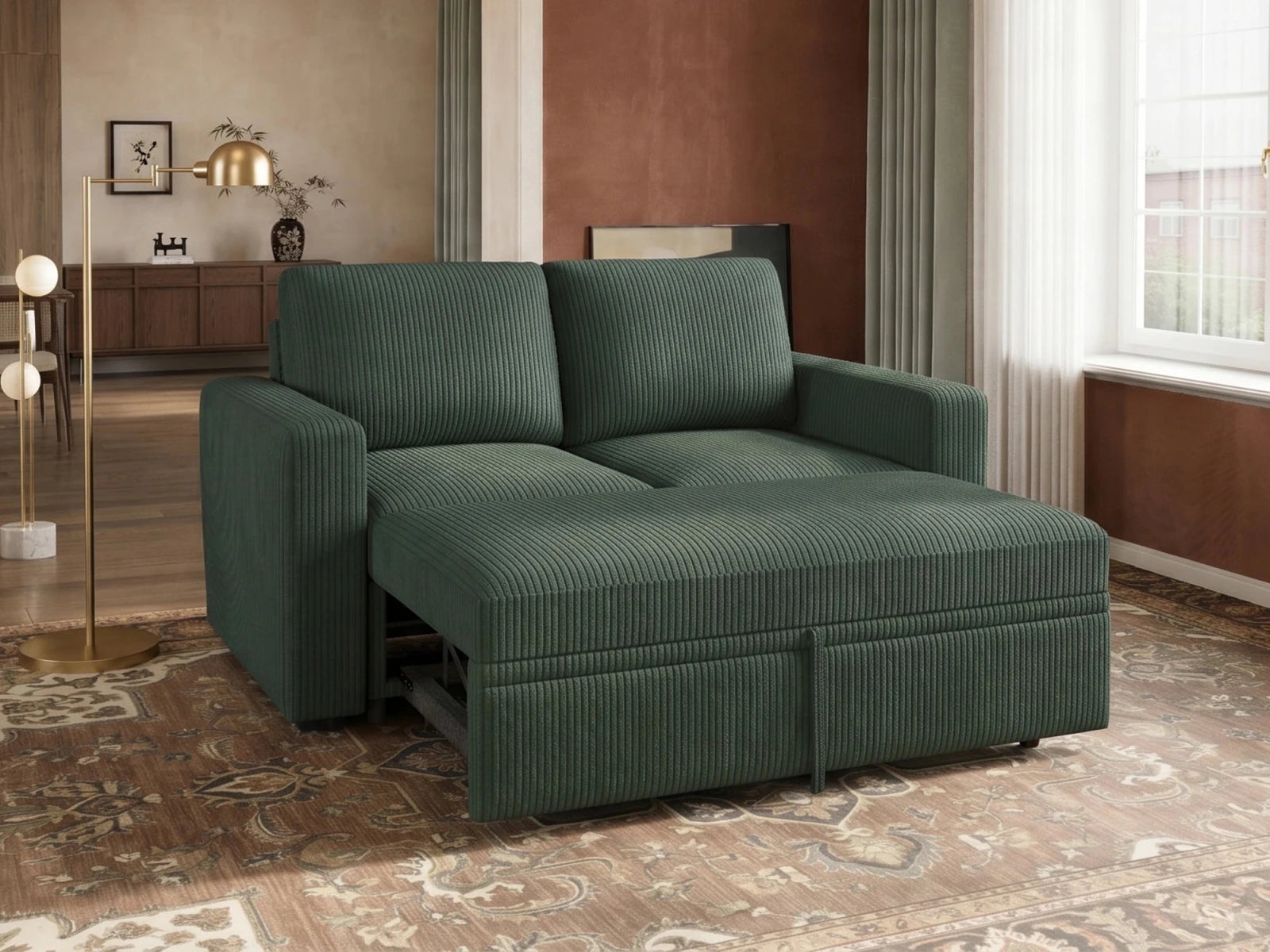 2-Piece Wide Plush Corduroy Modular Sleeper
#Color_Corduroy Green