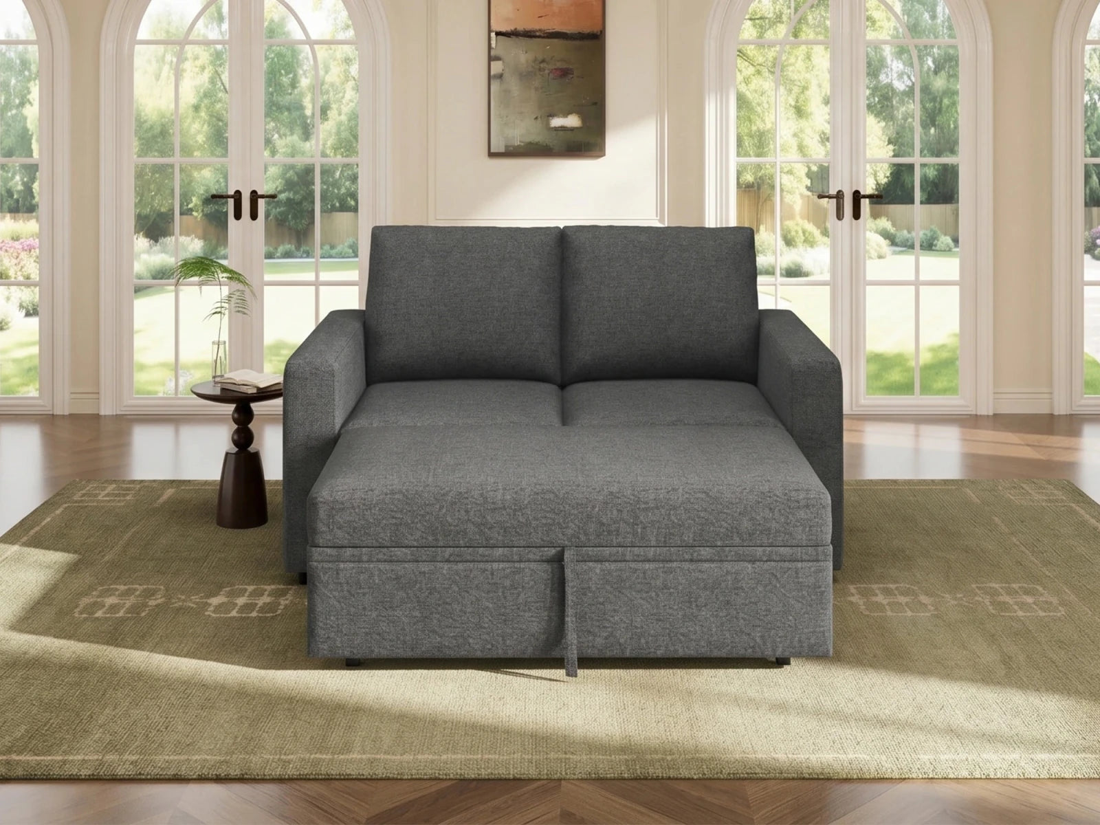 2-Piece Wide Plush Corduroy Modular Sleeper
#Color_Dark Gray