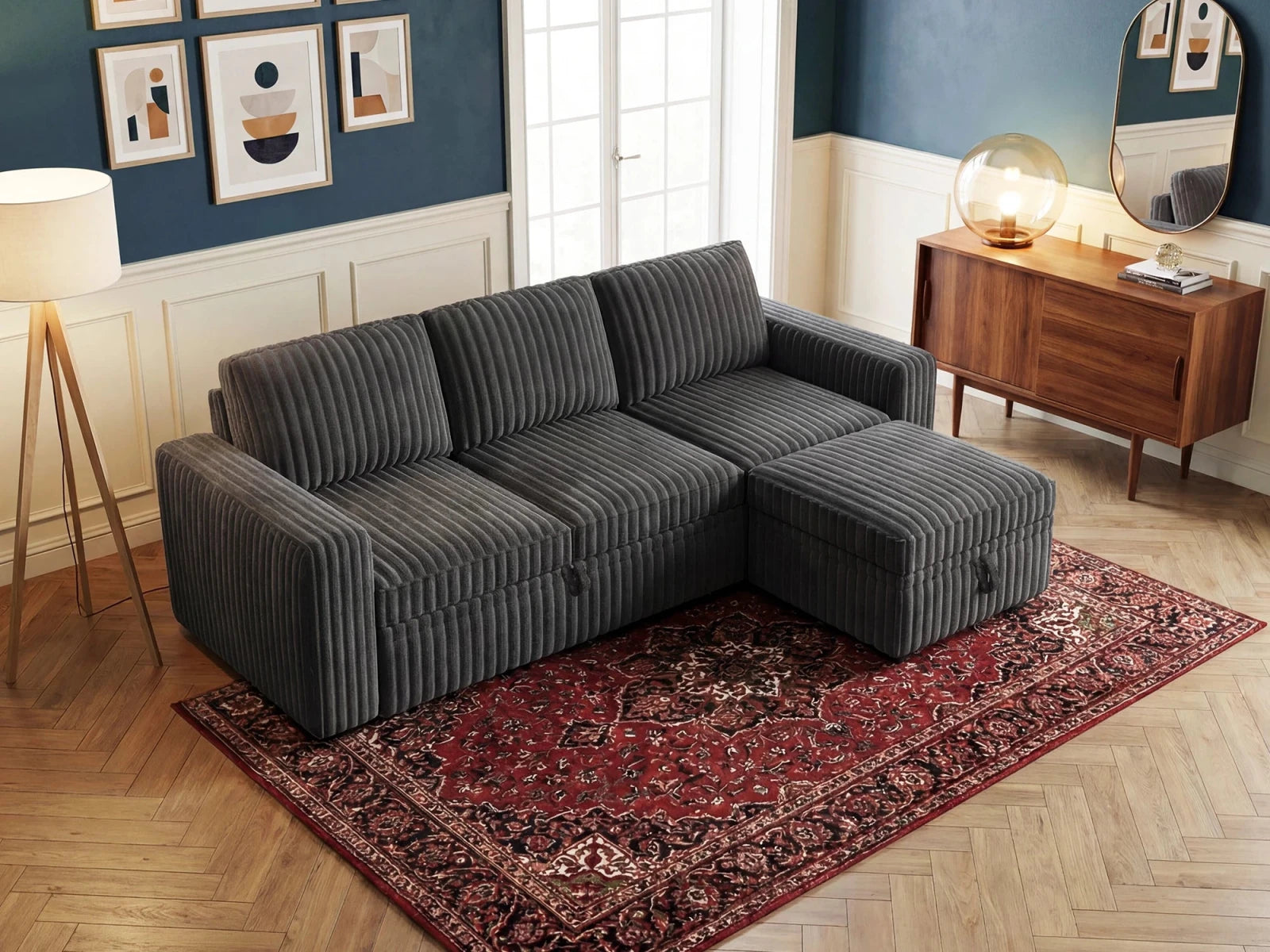 Molit 4-Piece Pull-Out Sectional
#Color_Gray