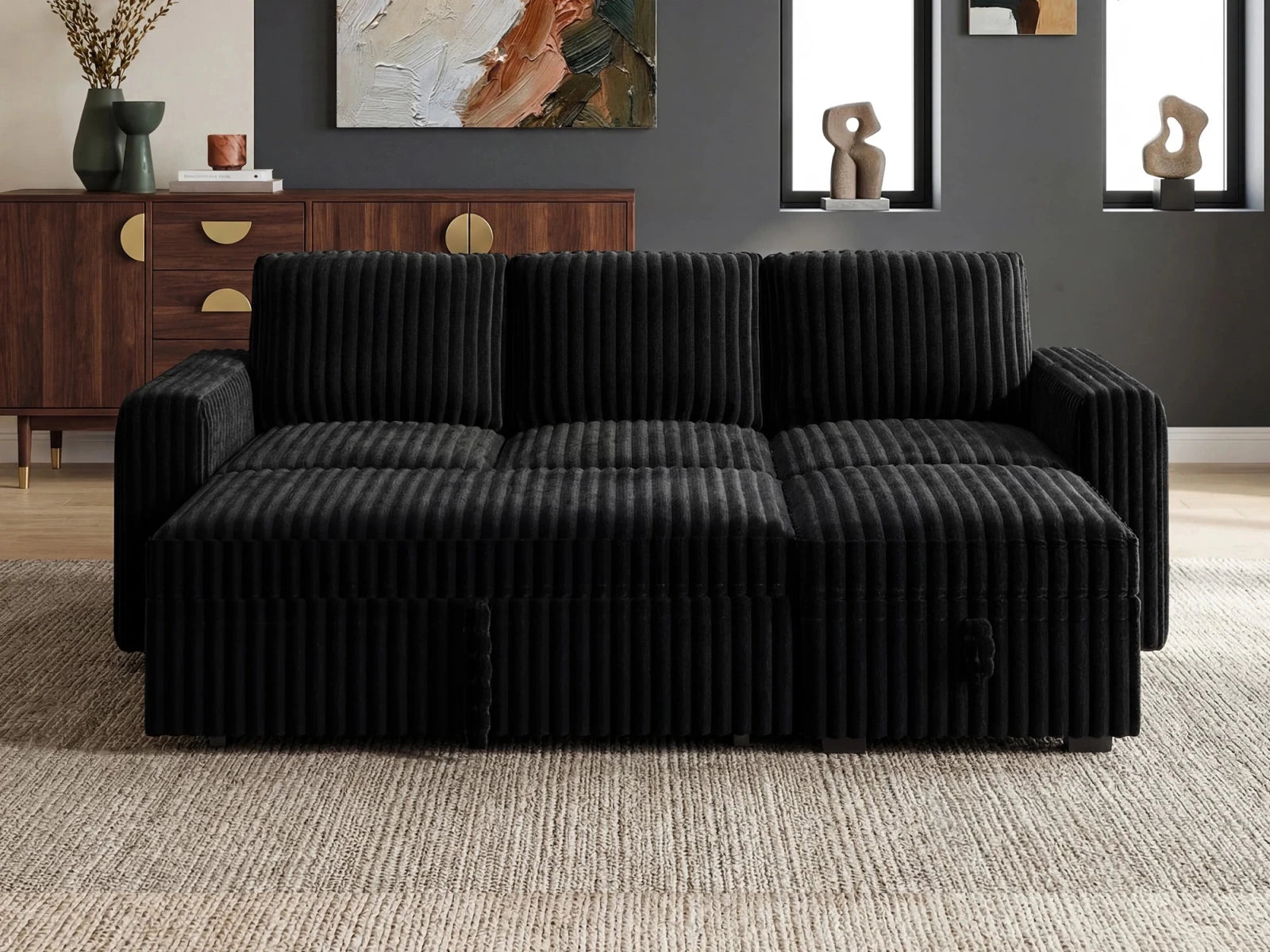 Molit 4-Piece Pull-Out Sectional
#Color_Black