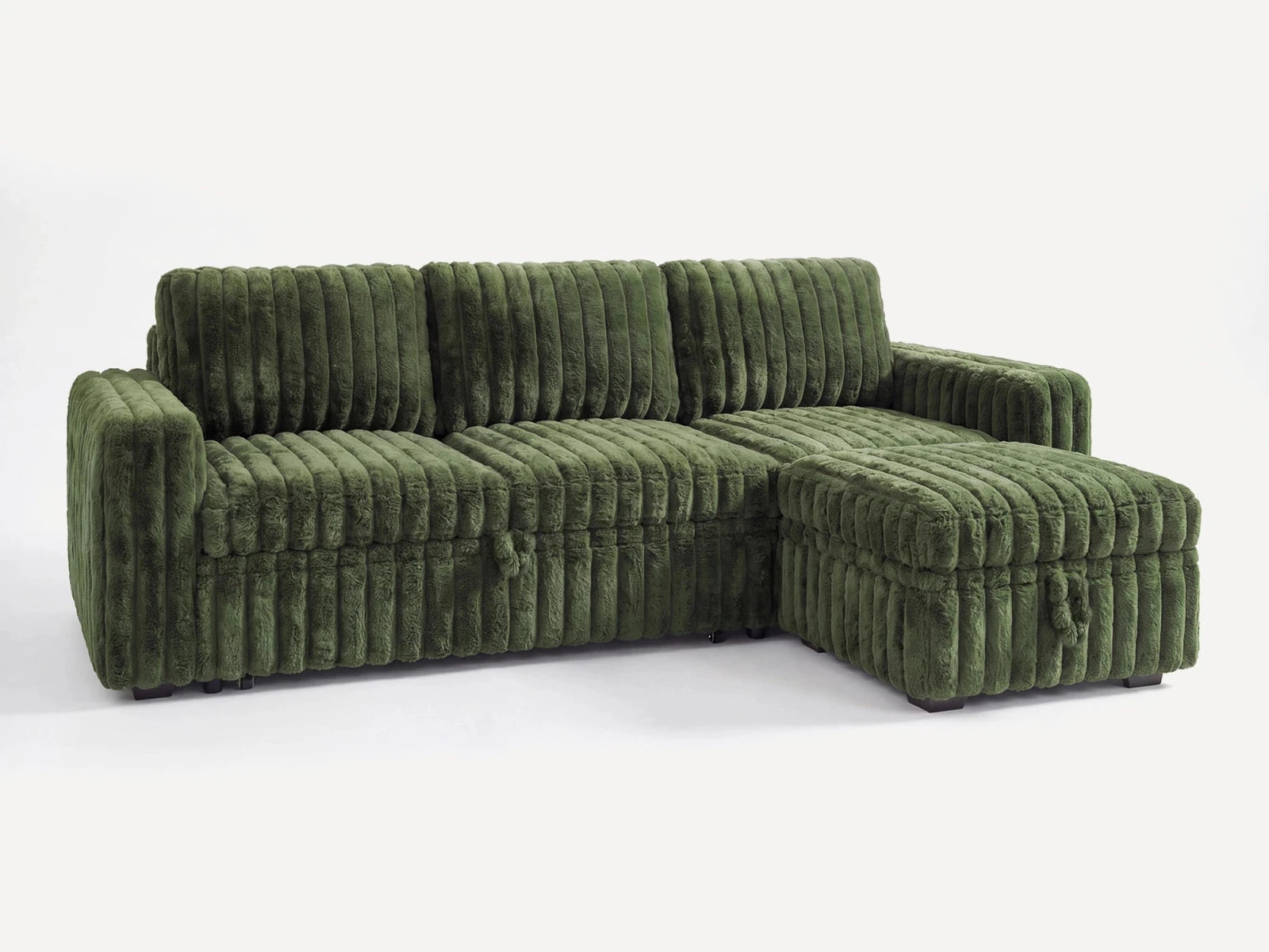 Molit 4-Piece Pull-Out Sectional
#Color_Faux Rabbit Fur Green