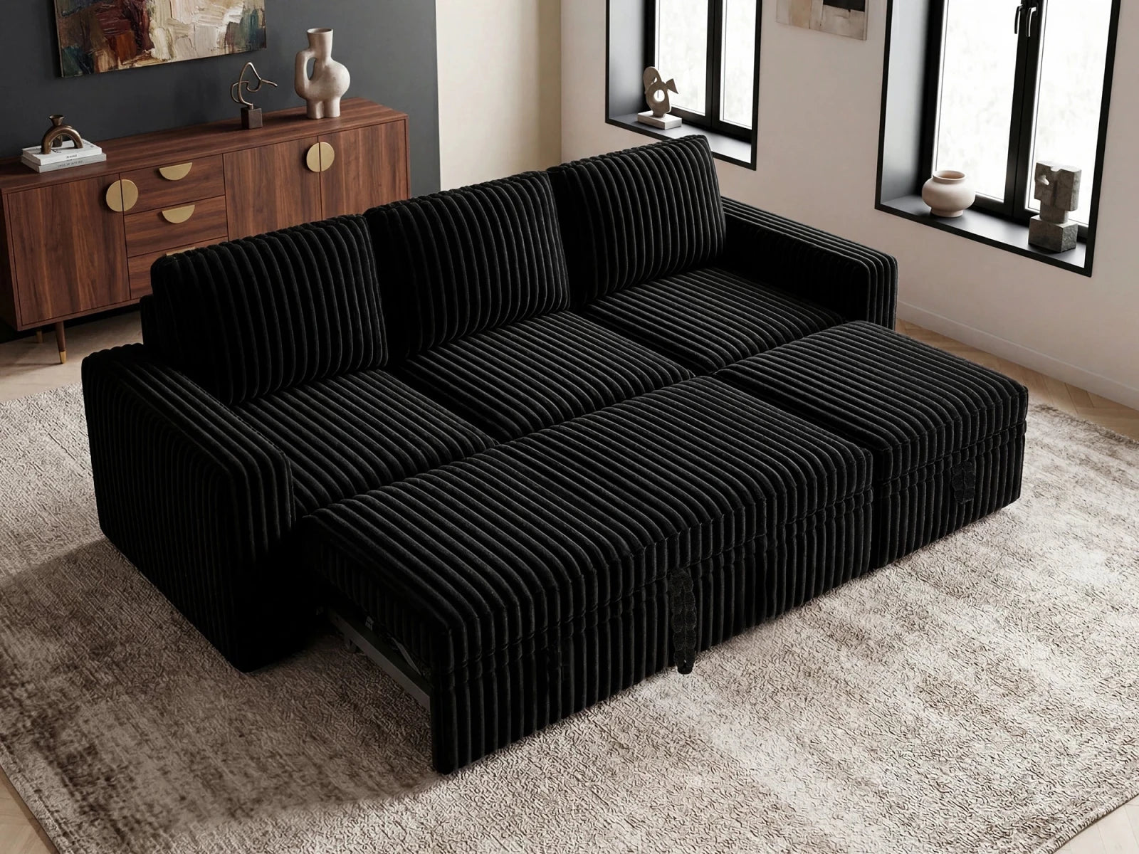 Molit 4-Piece Pull-Out Sectional
#Color_Black
