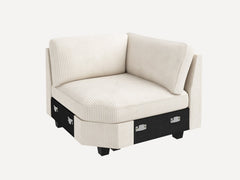 Sopra 1 Piece Corduroy Modular Sectional Corner Seat