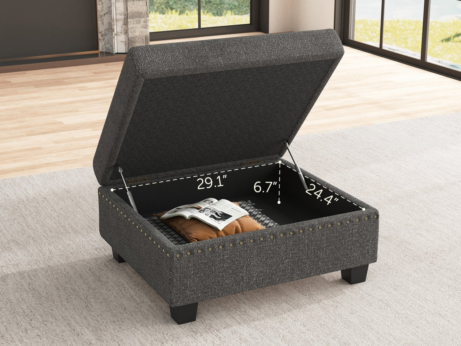 NOLANY U-Shaped Corner Modular Sofa Oversized Convertible Sectional Sofa Couch for Living Room #Color_Light Grey