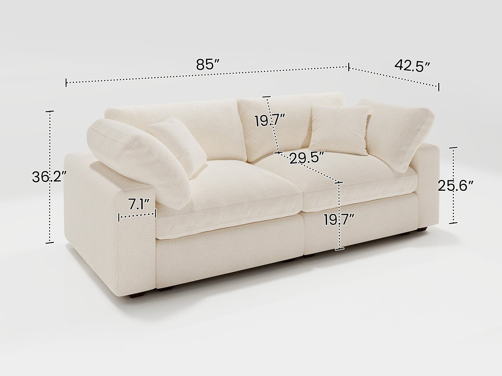 Nove 2-Piece Upgraded Cloud Loveseat