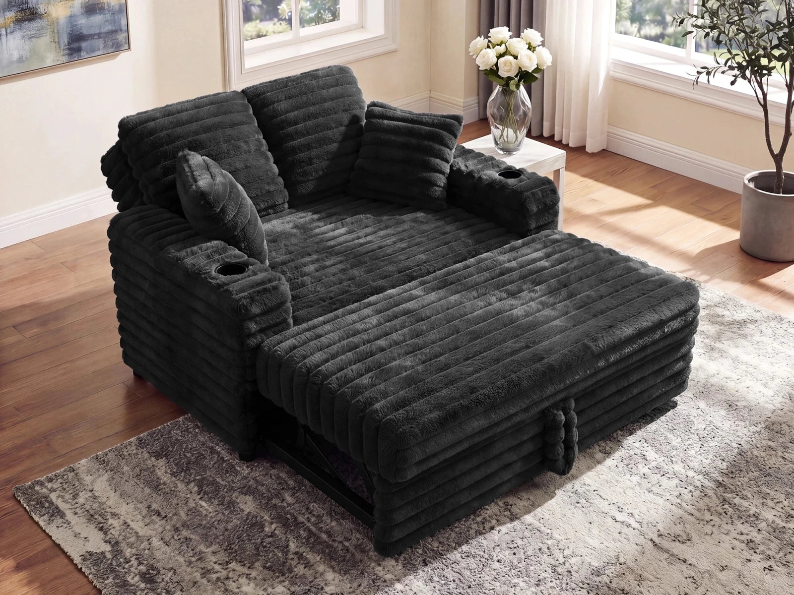 #Color_Faux Rabbit Fur Black