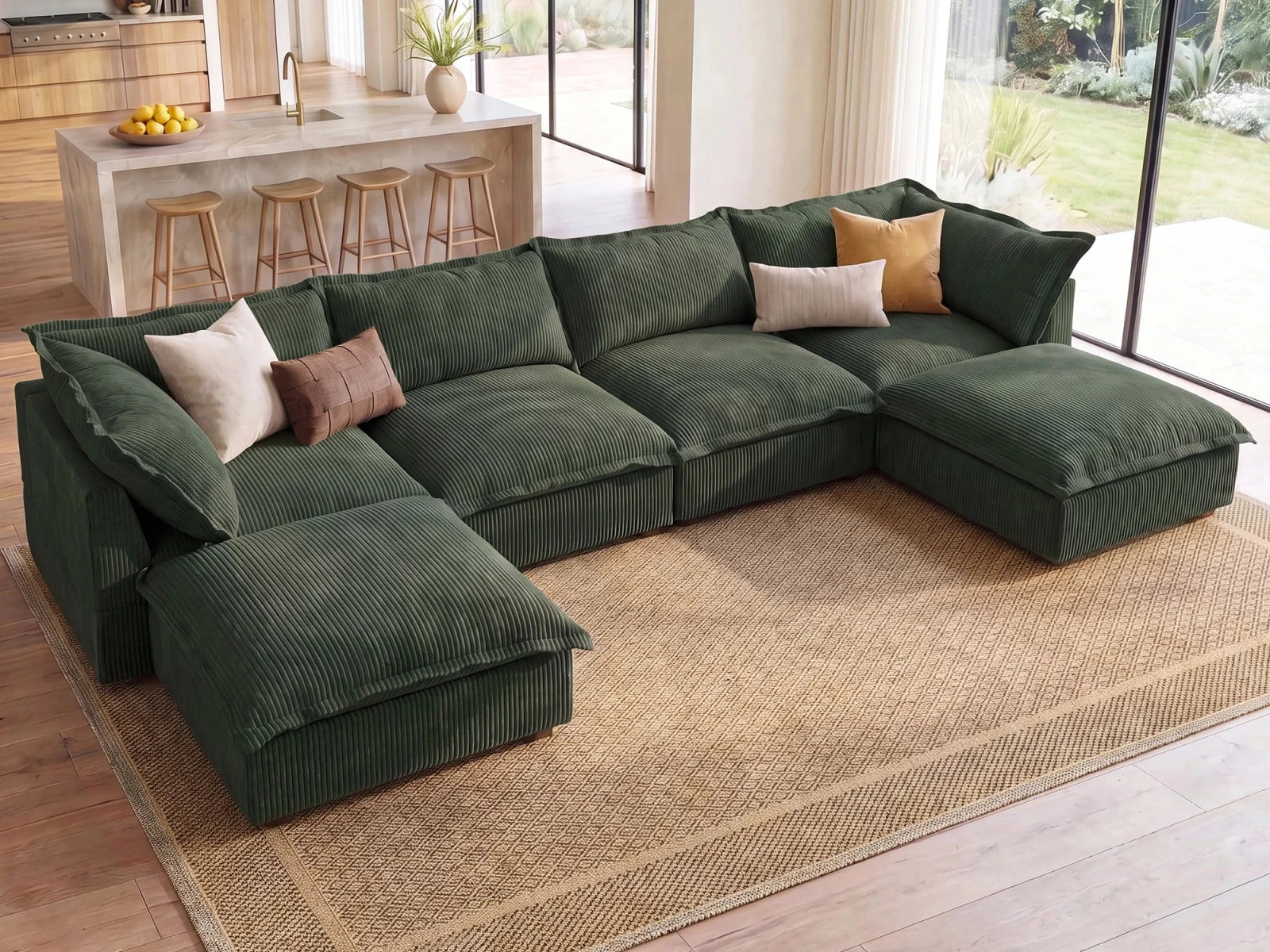 Vora 6-piece Cloud Modular Sectional Sofa
#Color_ Green