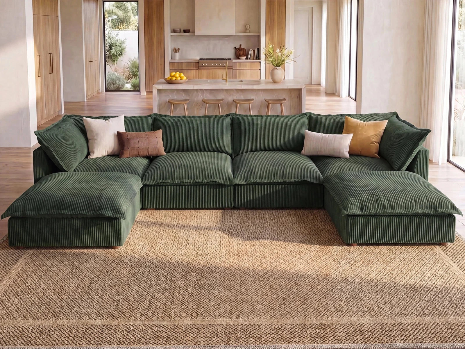 Vora 6-piece Cloud Modular Sectional Sofa
#Color_ Green