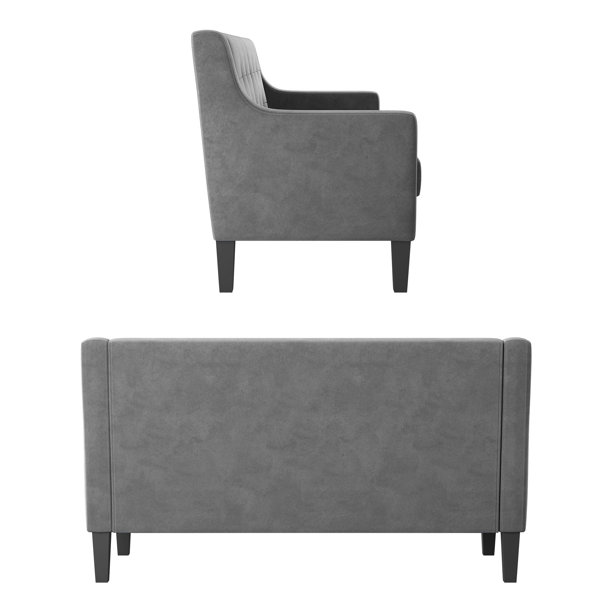 HONBAY Velvet Loveseat Sofa with Biscuit Tufted Back