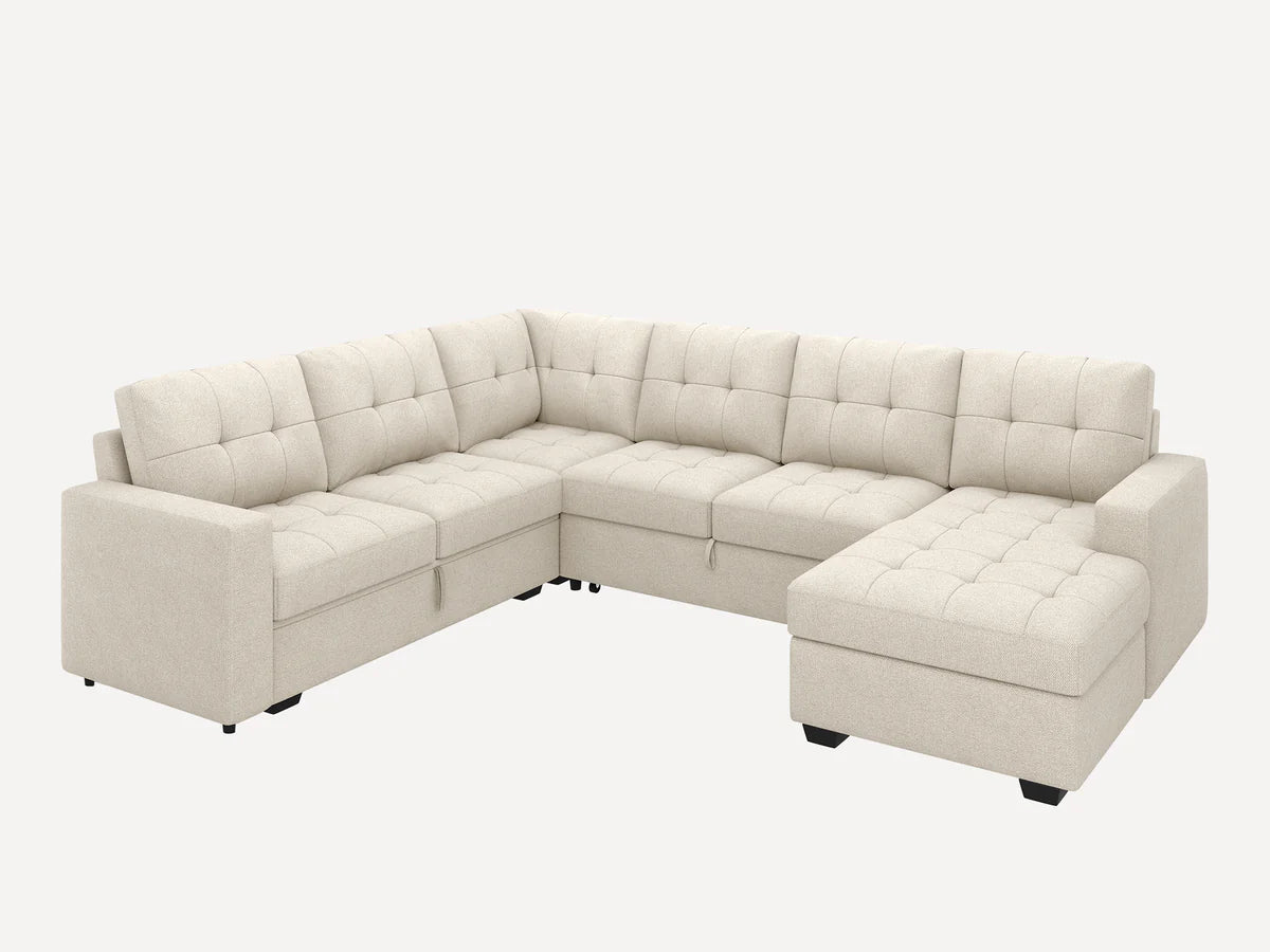 a sleeper sofa in white color