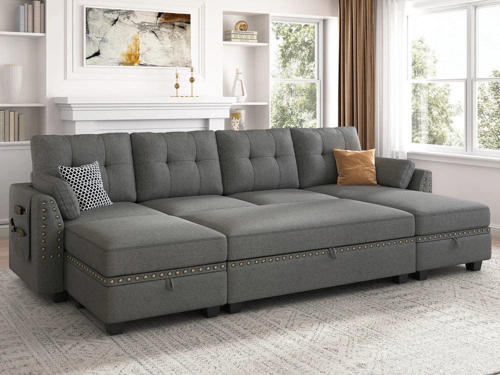 a Convertible Sofa Sleeper in grey color