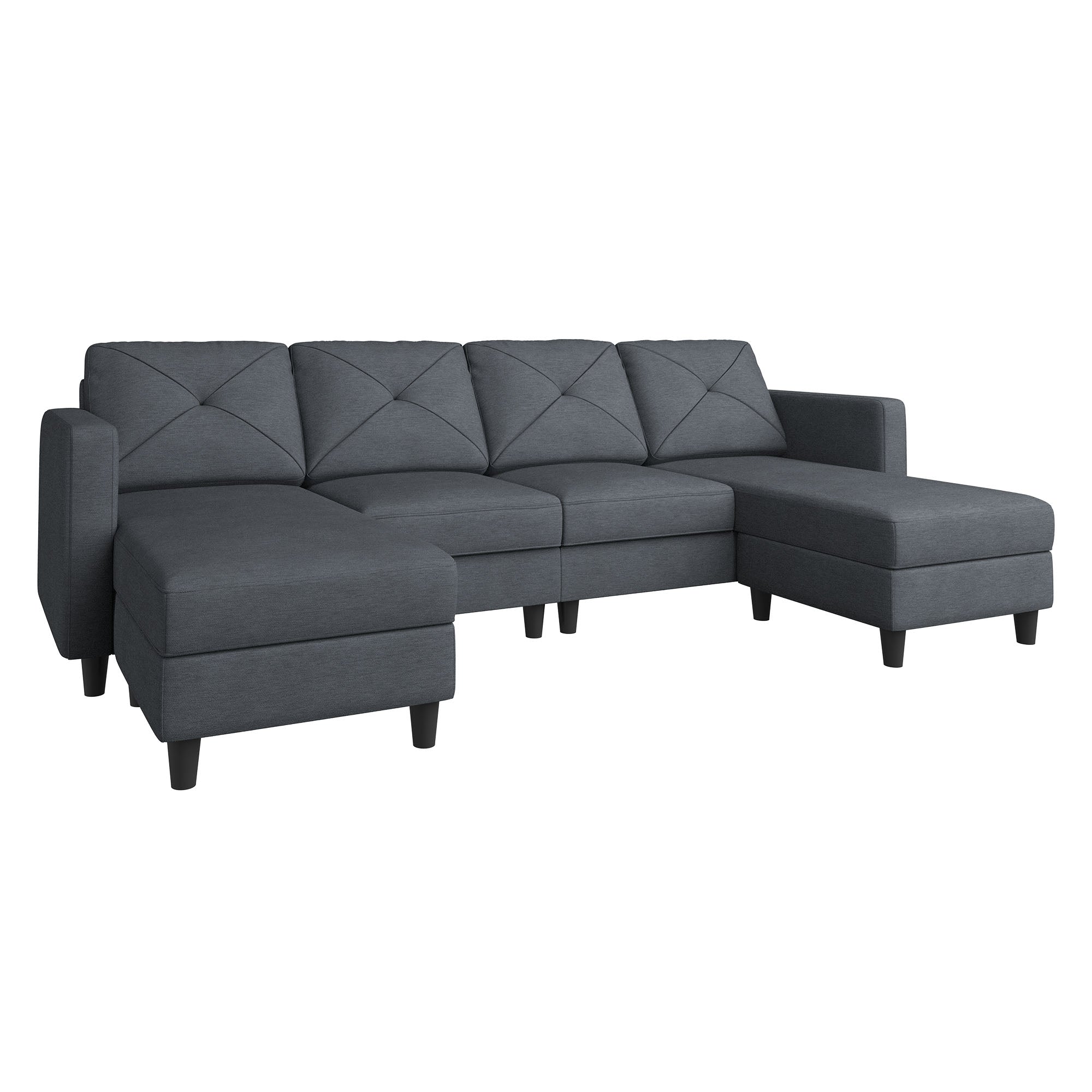 HONBAY 4-Piece Polyester Convertible Sectional