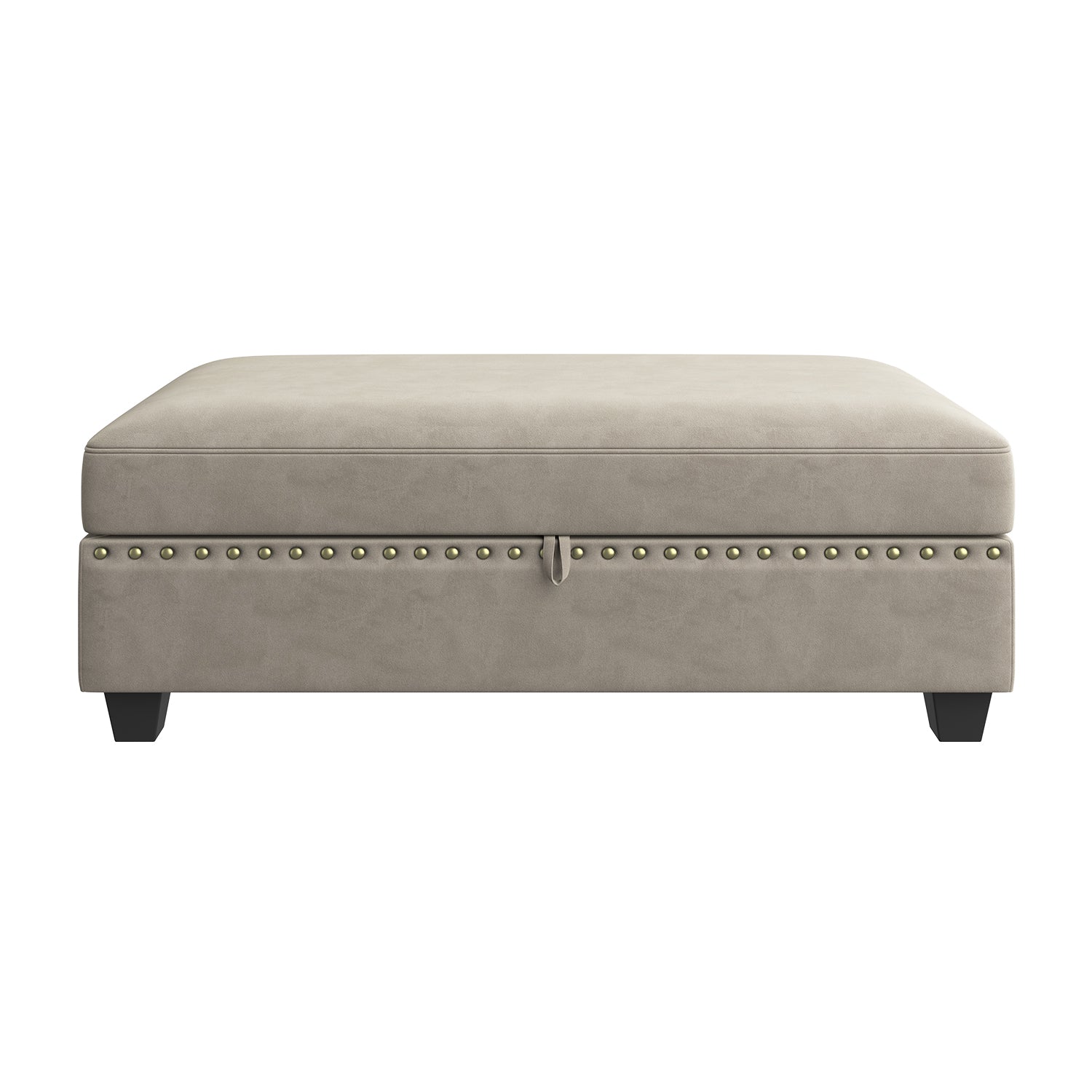 HONBAY 1 Piece Velvet Storage Ottoman