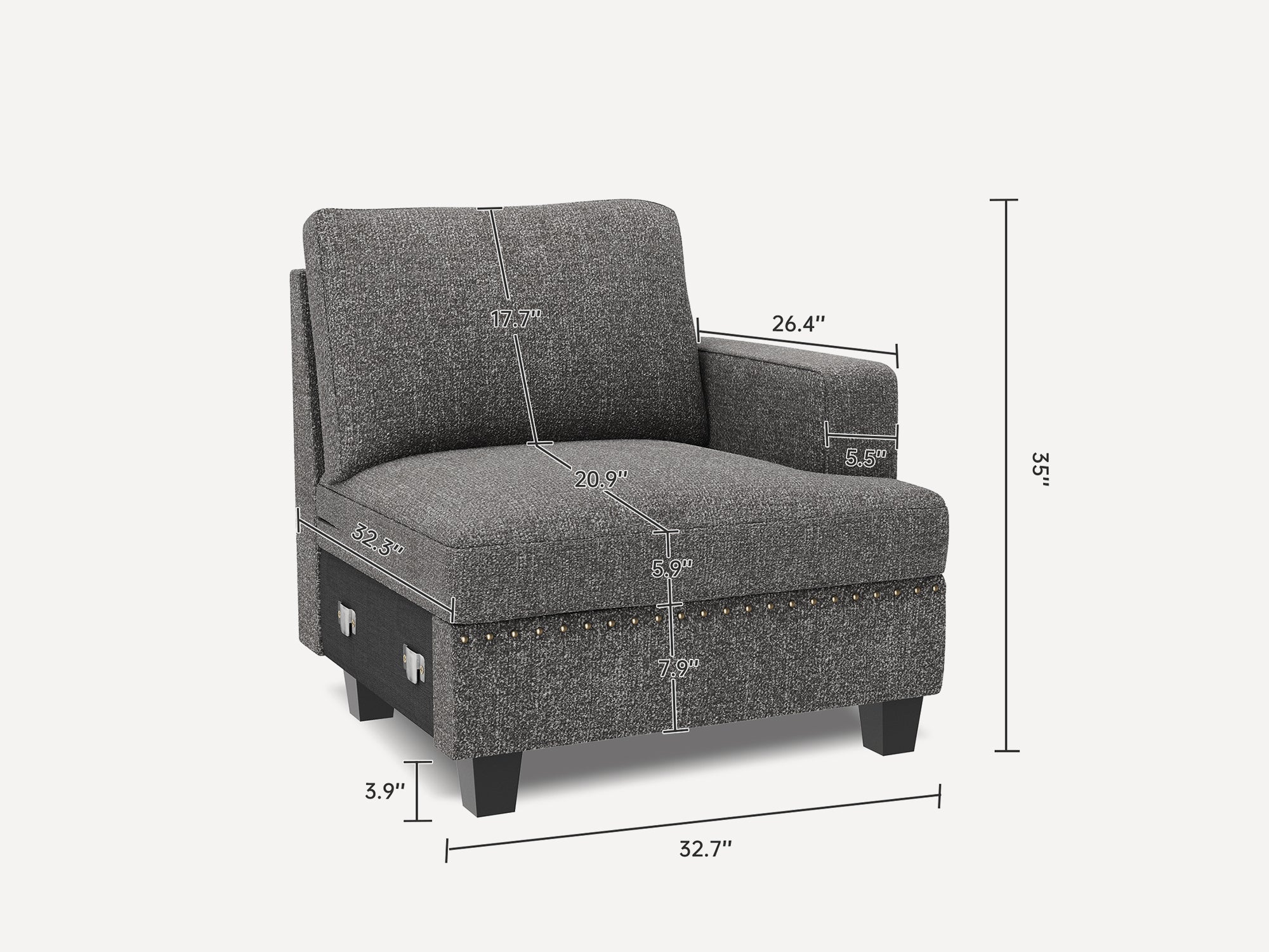 NOLANY Sectional Modular Sofa Seat Extender Corner sofa